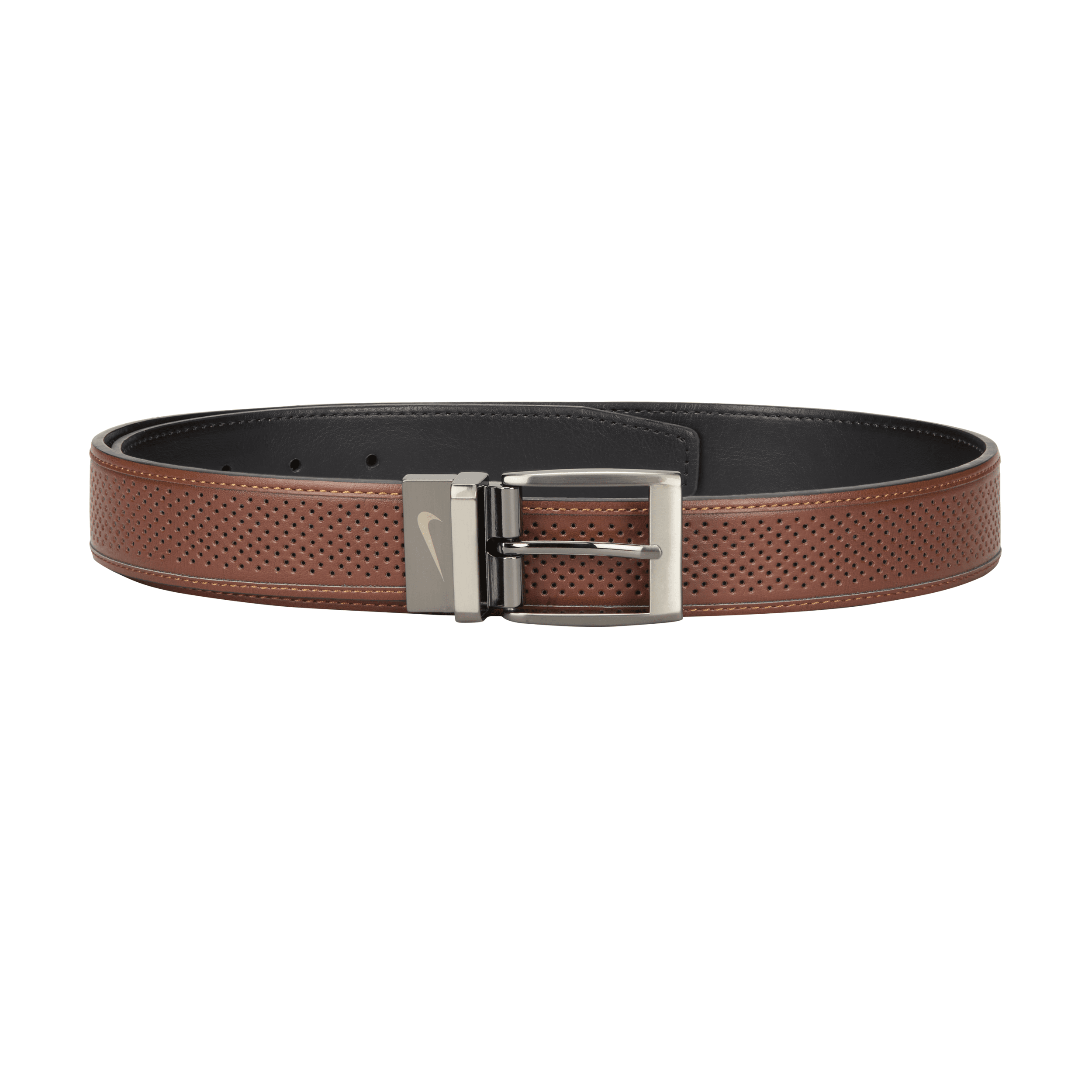 Nike Men's Tour Golf Perforated Reversible Belt In Brown