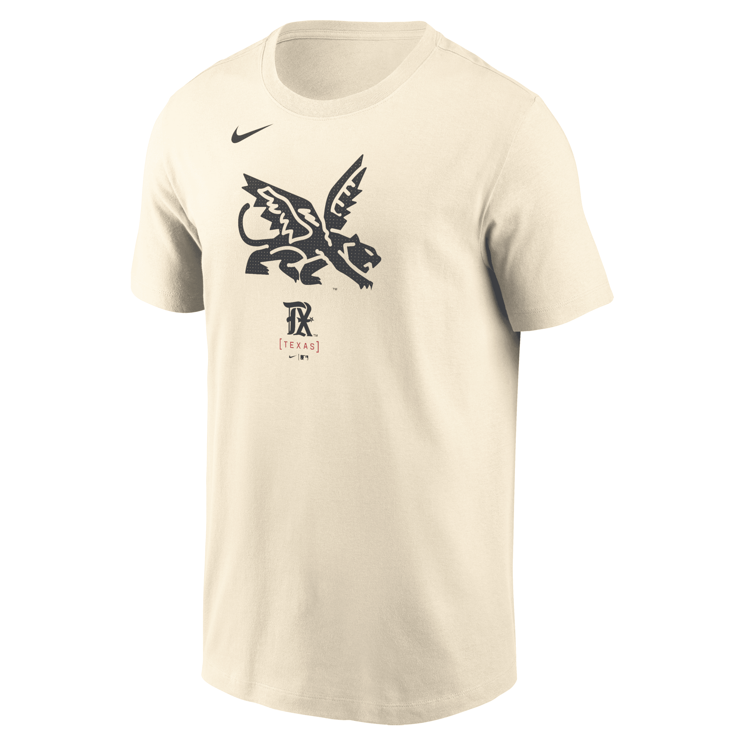 Nike Cream Texas Rangers City Connect Large Logo T-shirt In Brown