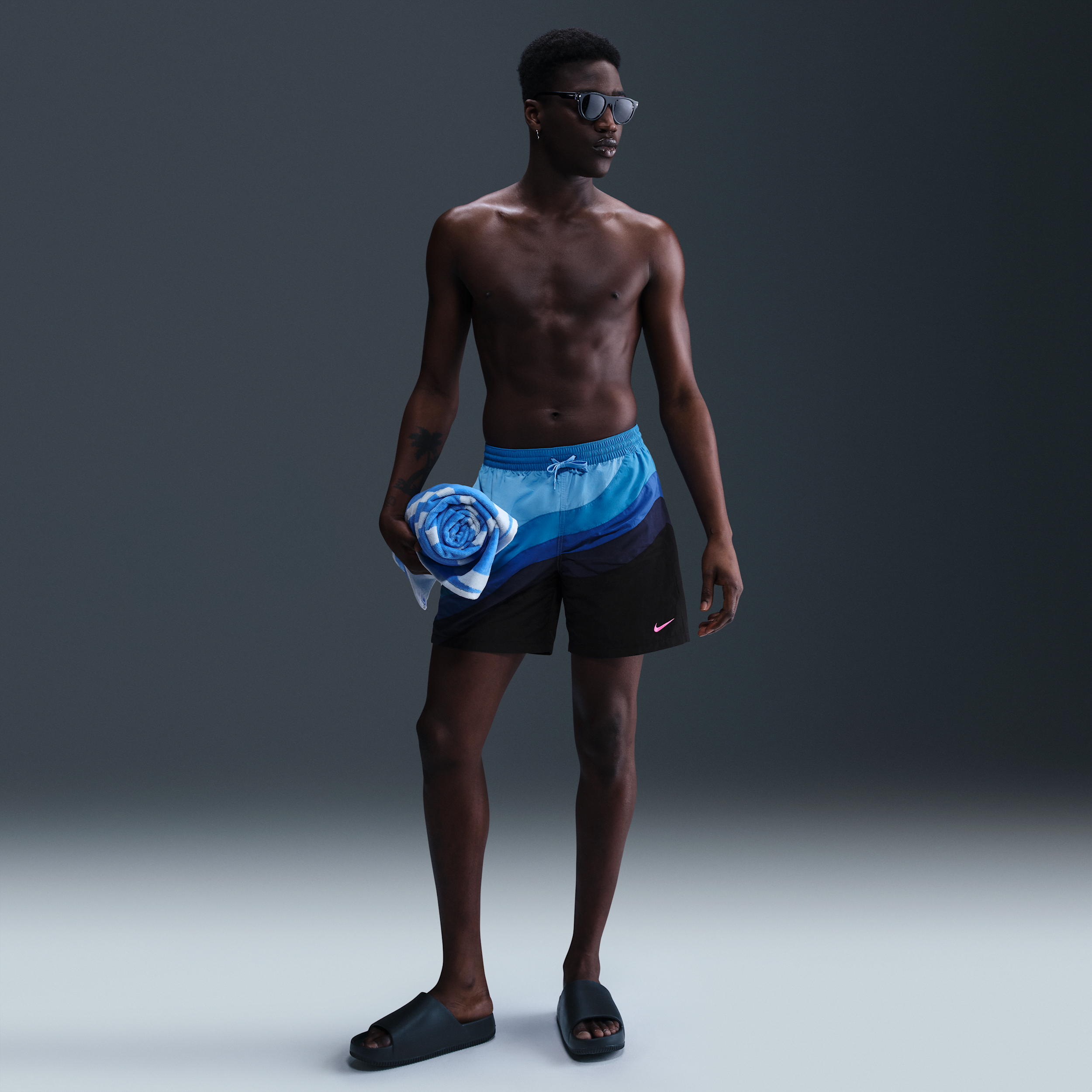 Nike Men's Swim 7" Fully Lined Volley Shorts In Blue