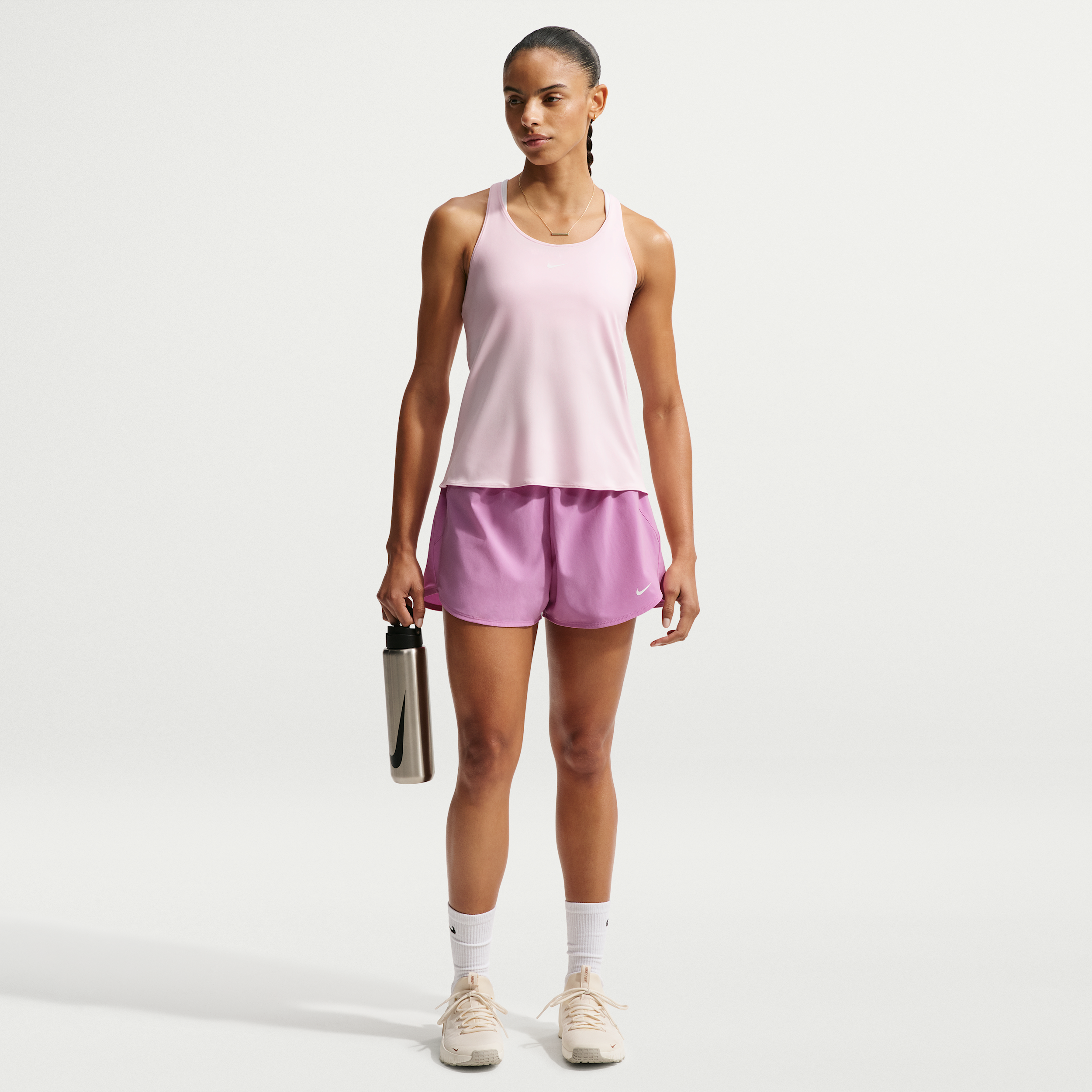 Women's Nike Pro Dri-FIT Mid-Rise Brief-Lined 3" Woven Shorts in Purple | IQ0784-503