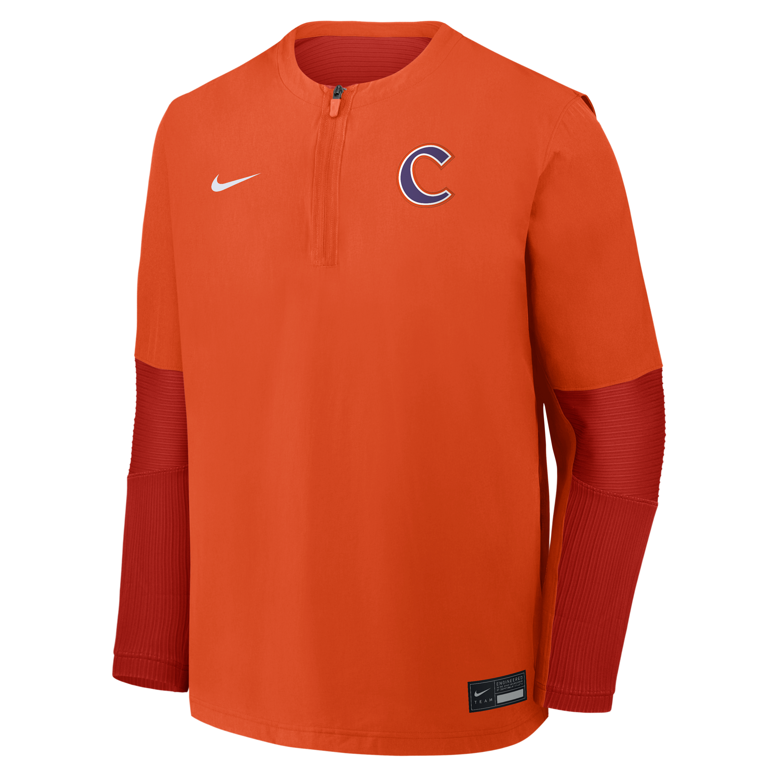 Clemson Dugout Nike Men's Dri-FIT College 1/4-Zip Long-Sleeve Windshirt in Orange | 04HD0DF4CLN-39L