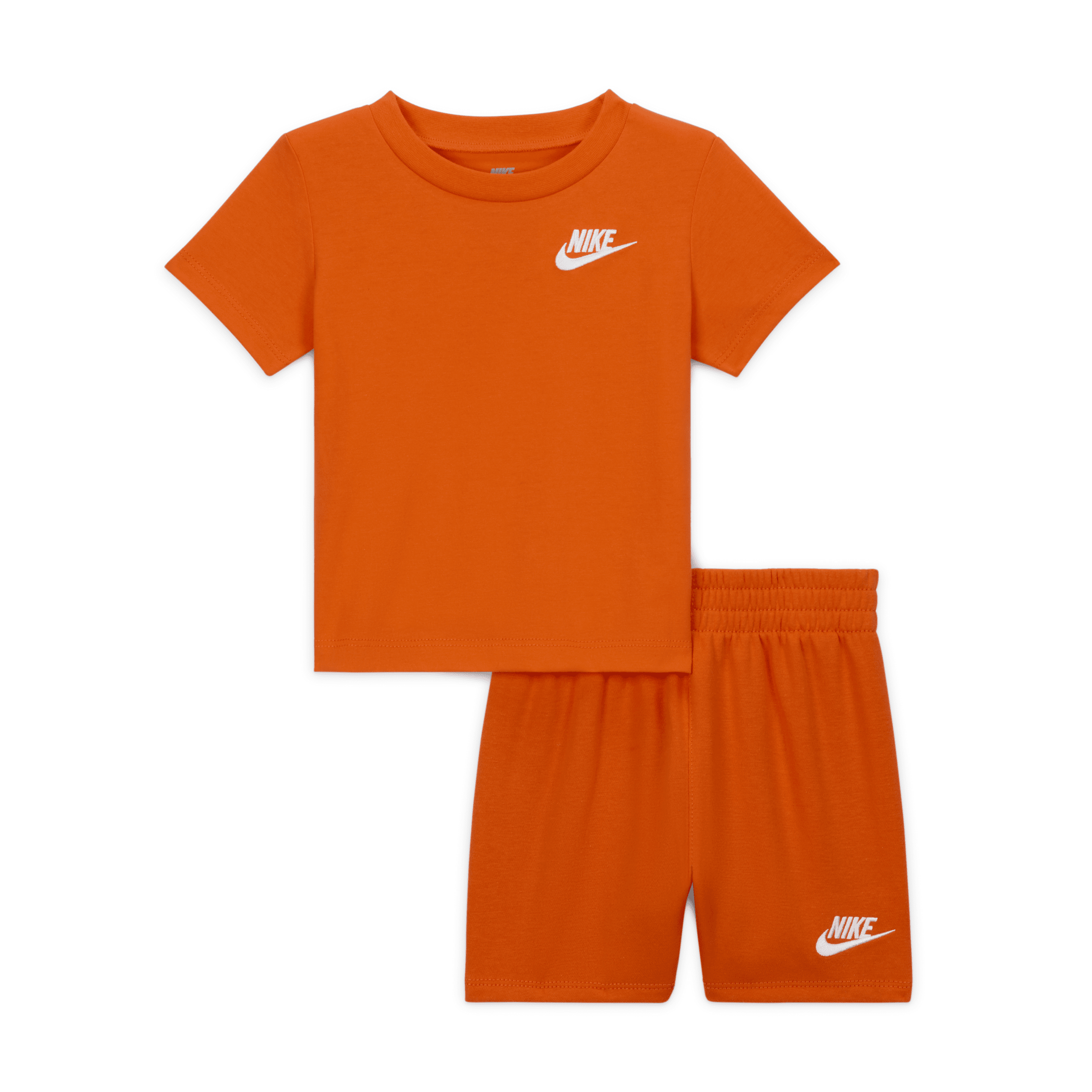 Shop Nike Club Baby (12-24m) Knit Shorts Set In Orange