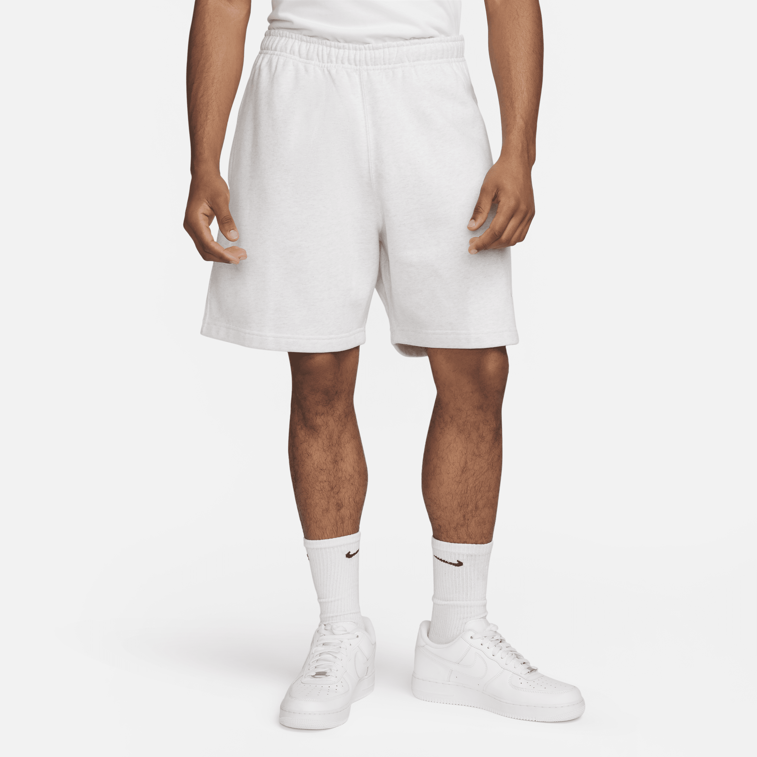 Shop Nike Men's Solo Swoosh Fleece Shorts In Brown