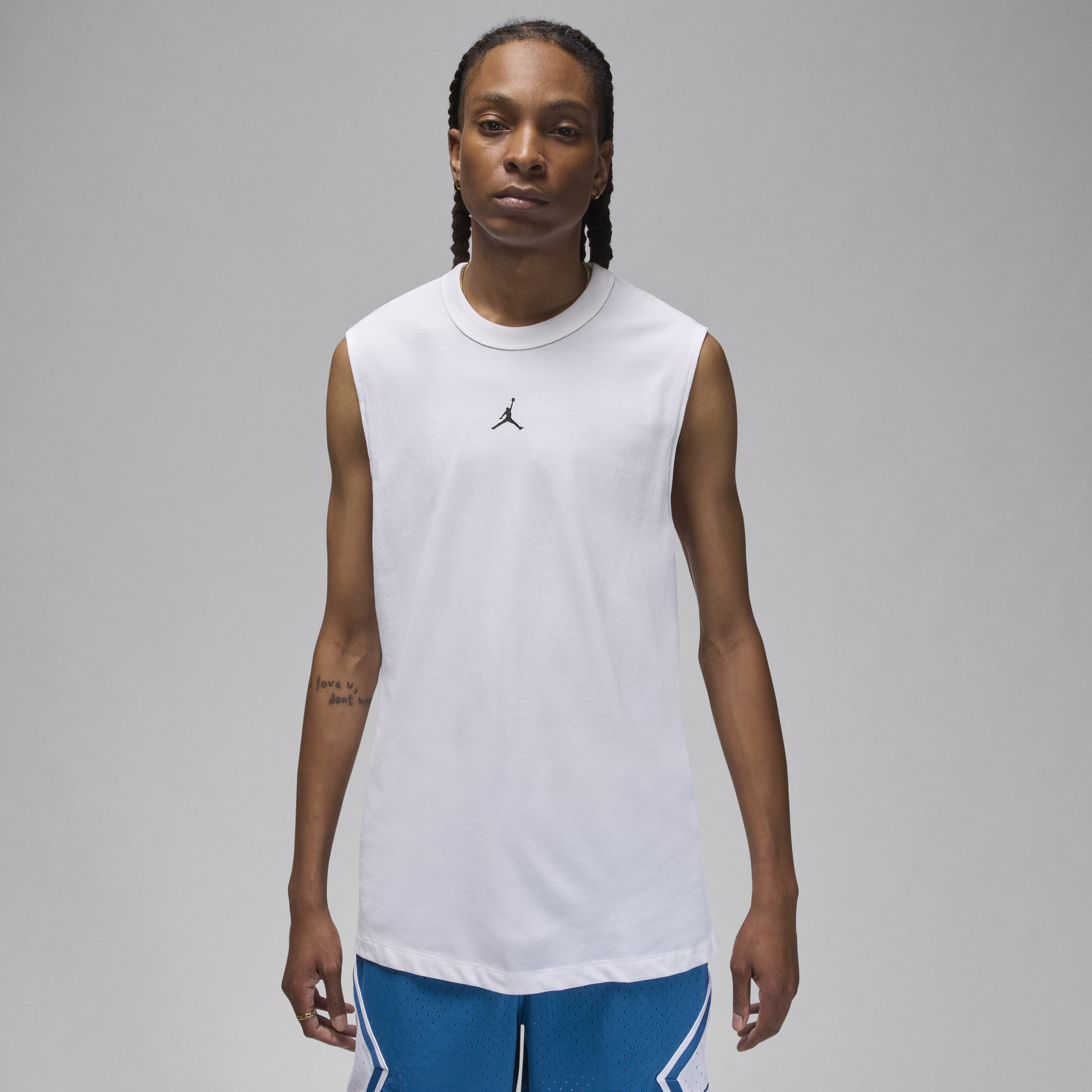 Shop Jordan Men's  Sport Dri-fit Sleeveless Top In White