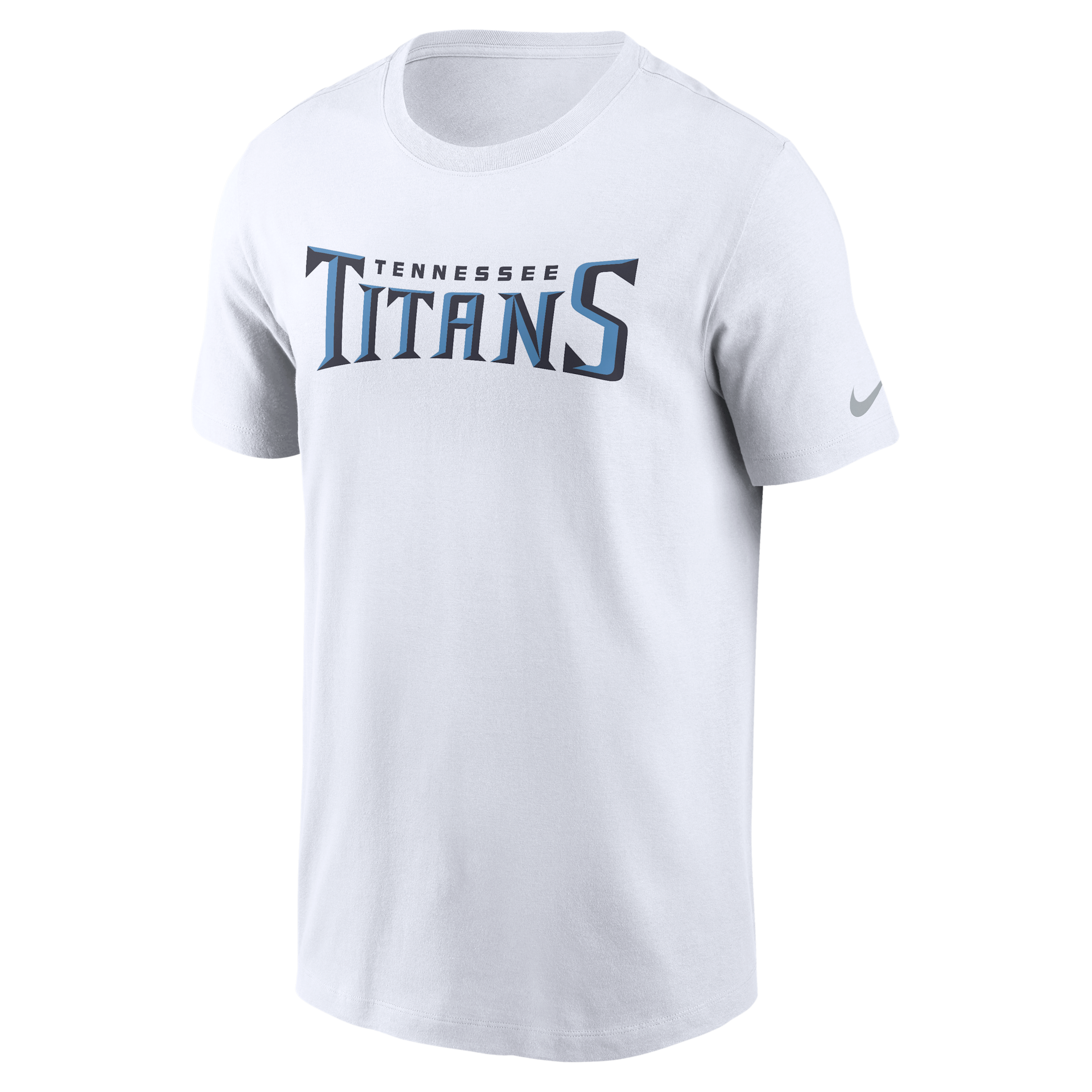 Tennessee Titans Primetime Wordmark Essential Nike Men's NFL T-Shirt in White | N19910A8F-NNM