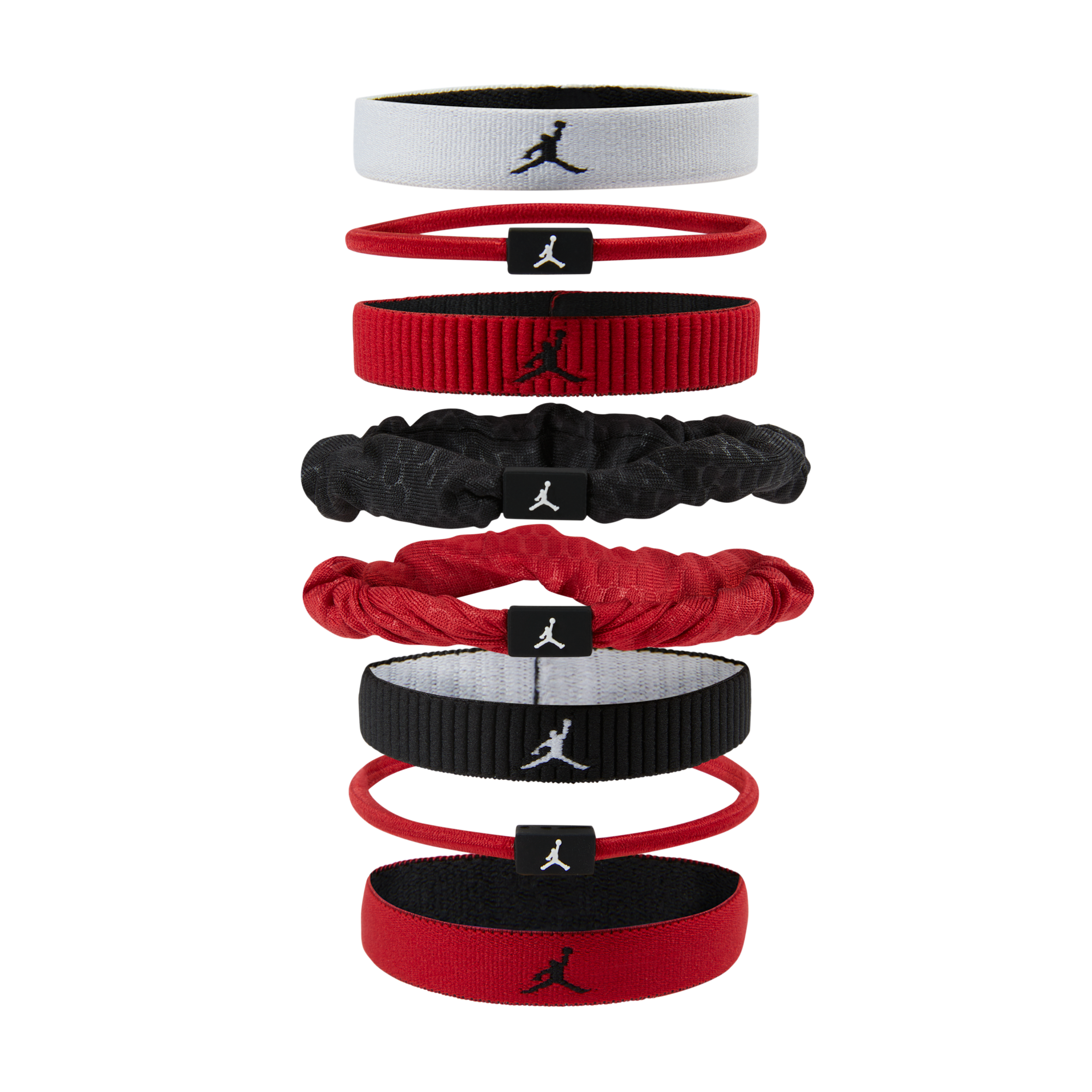 Jordan Sport Mixed Elastic Hair Ties 8-Pack in White J1012025-117 16$