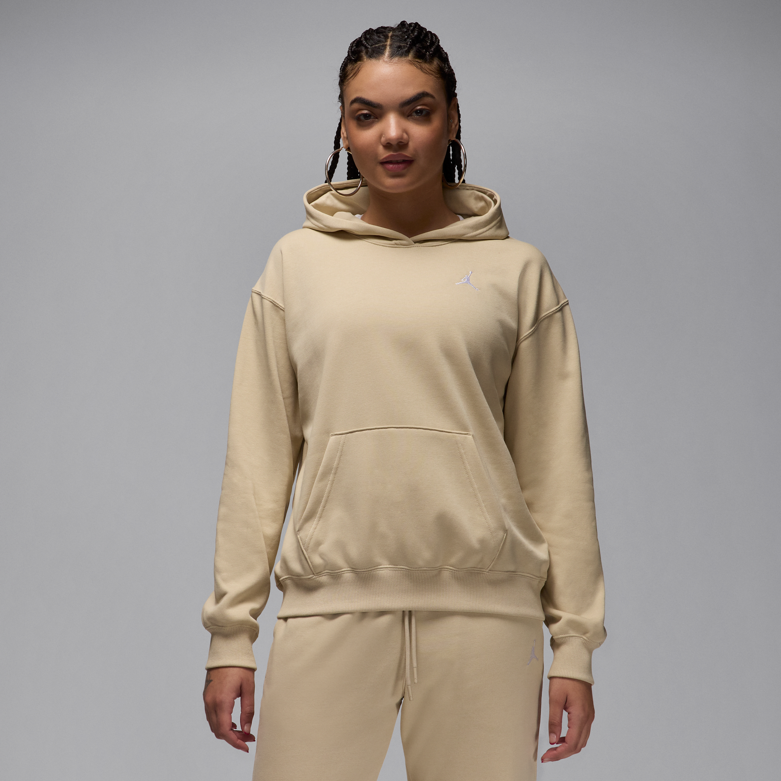 Shop Jordan Women's Brooklyn Fleece Pullover Hoodie In Brown