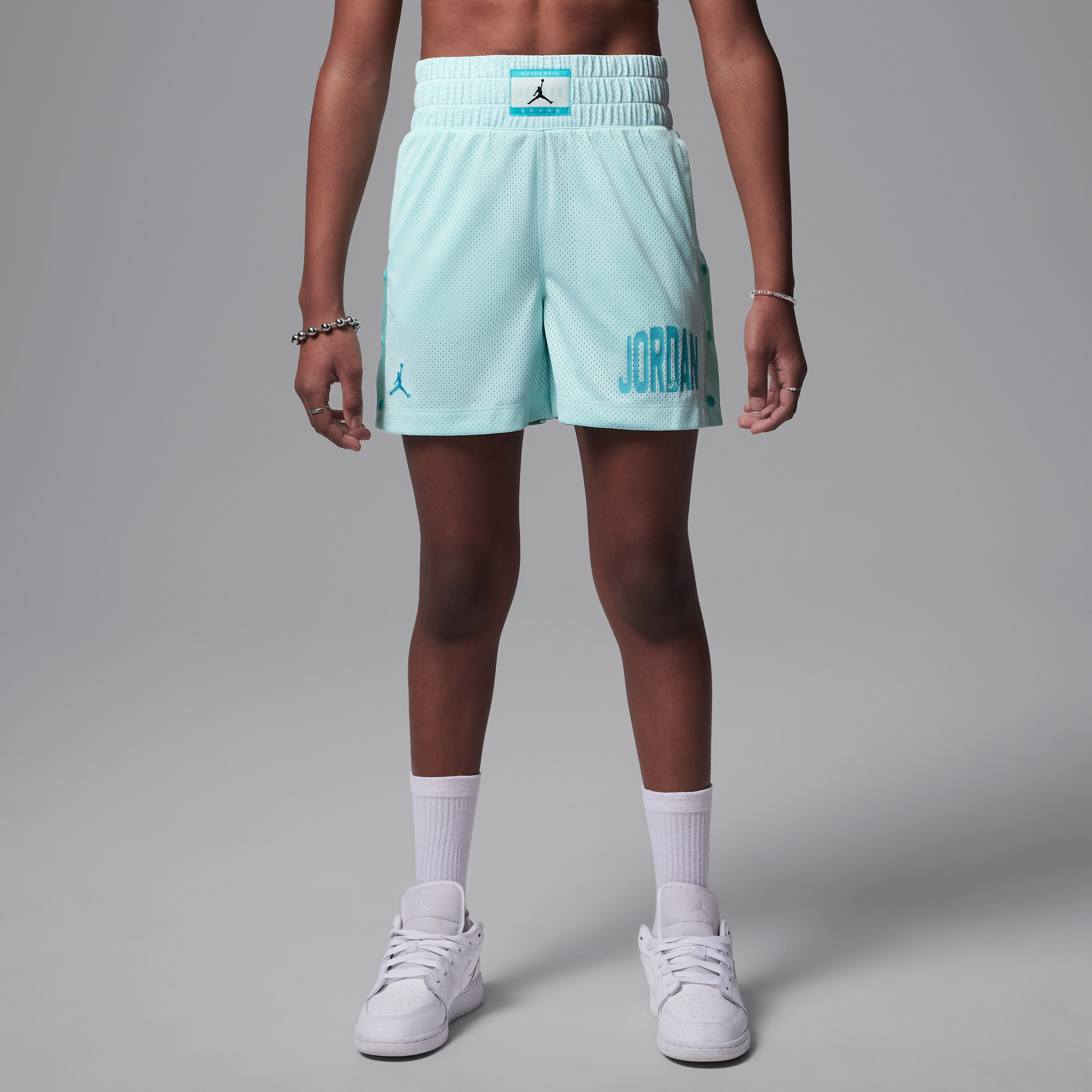 Jordan Big Girls Jumpman Training Mesh Shorts In Blue