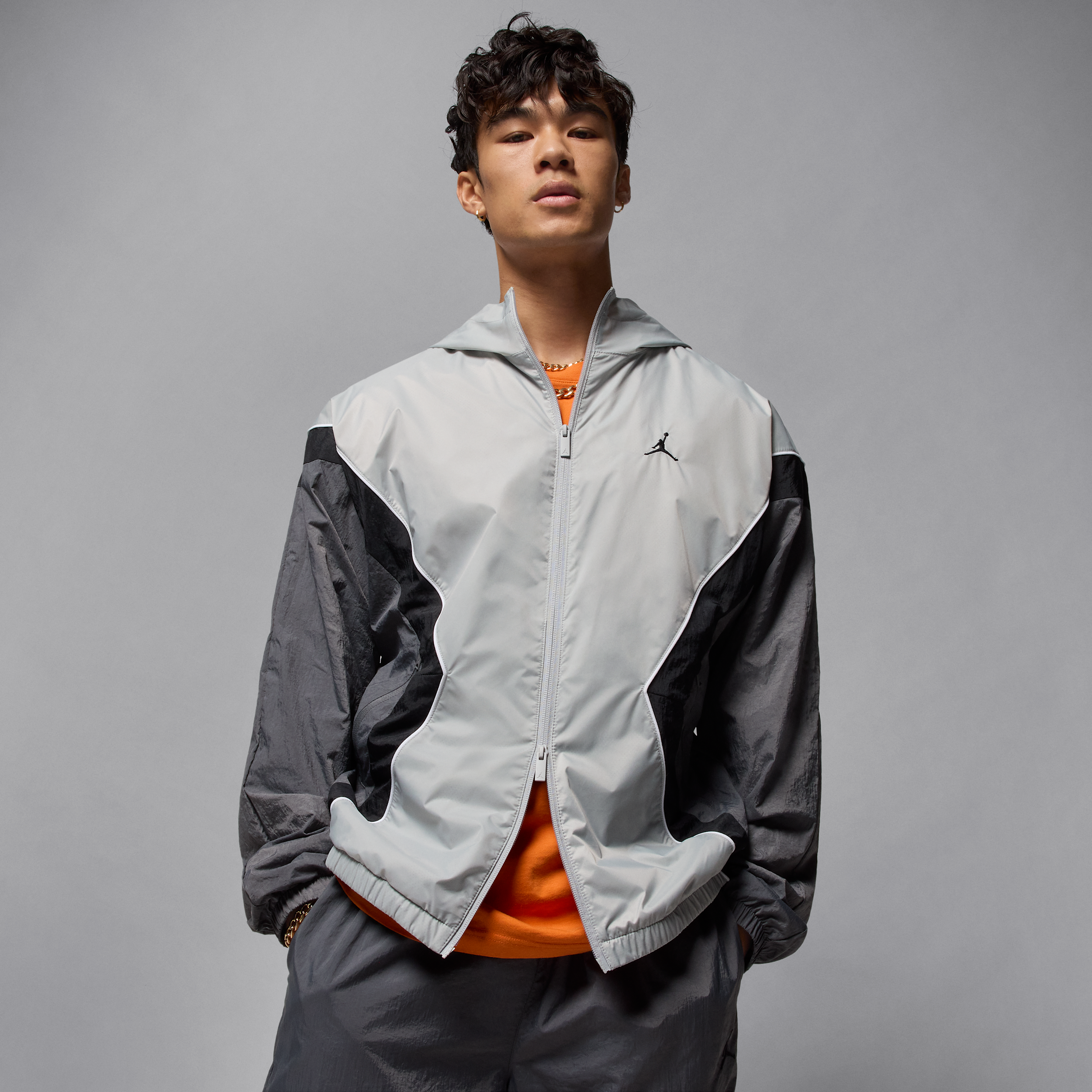 Jordan Men's  Brooklyn Hooded Draft Jacket In Gray