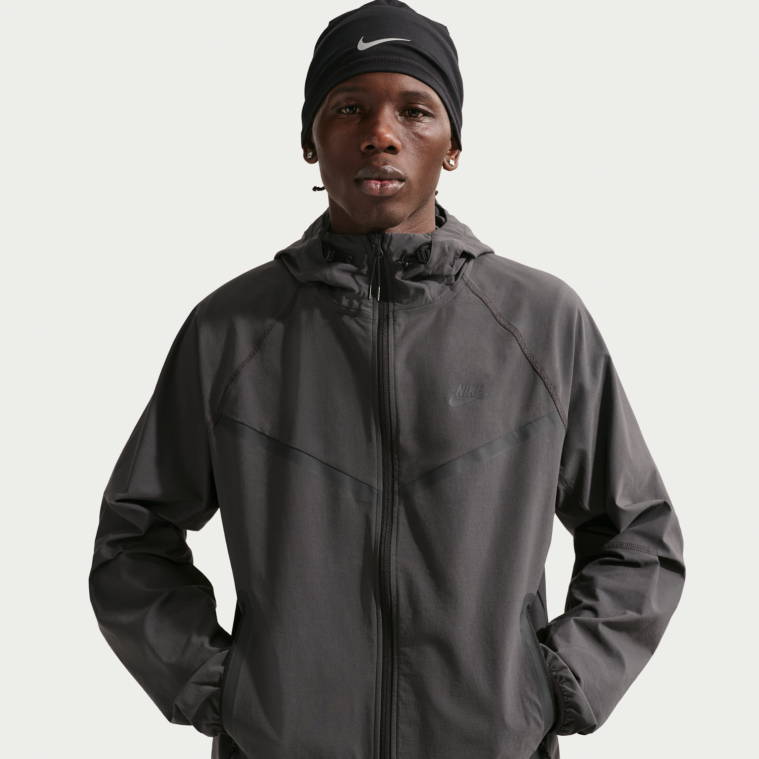 Nike Men's Tech Dri-FIT Woven Full-Zip Windrunner Jacket in Grey | IU6965-060