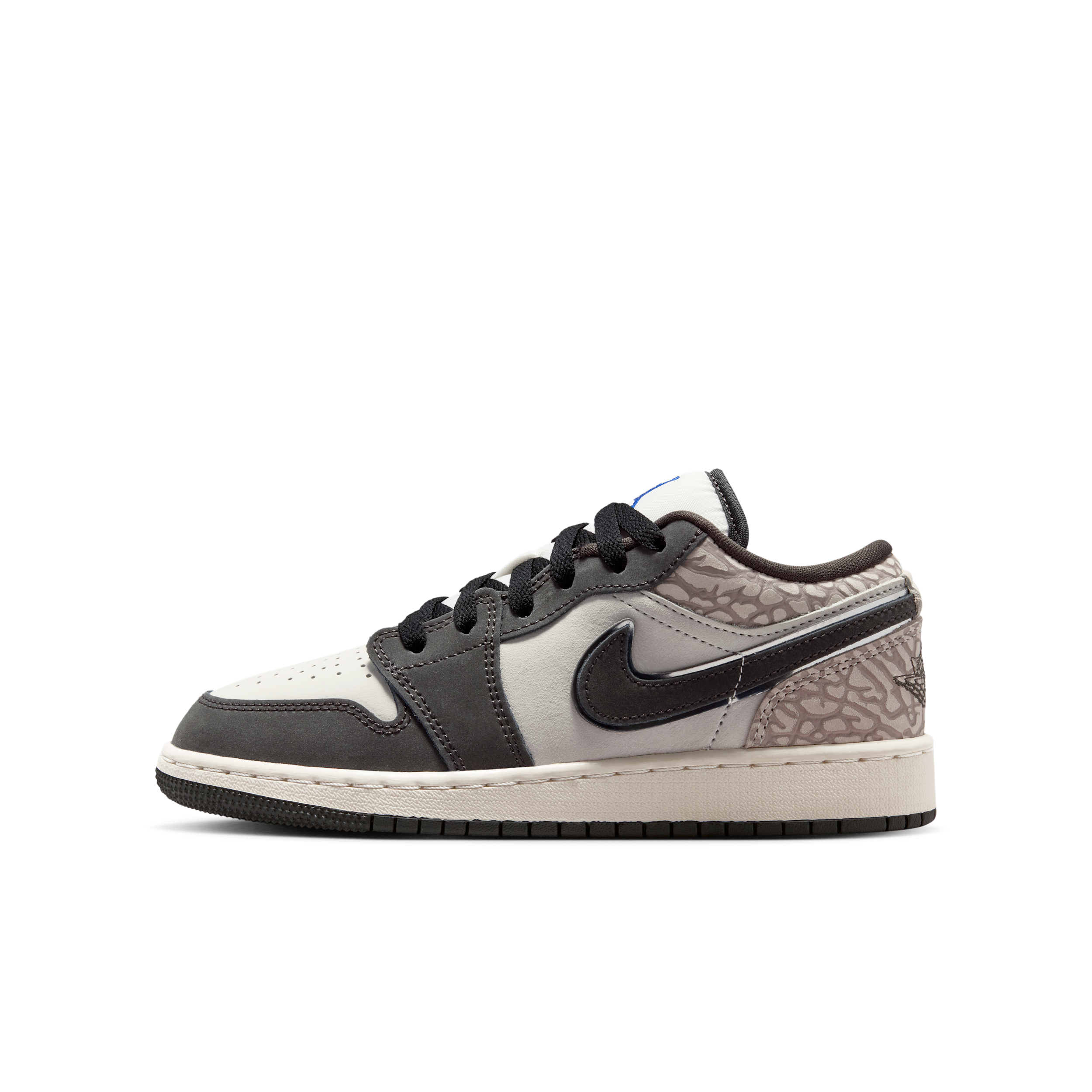 Jordan Kids' Grade School Air Jordan 1 Low Basketball Shoes, Size 7, Sail/Infrared/Deep Pewter/Gamma Grey