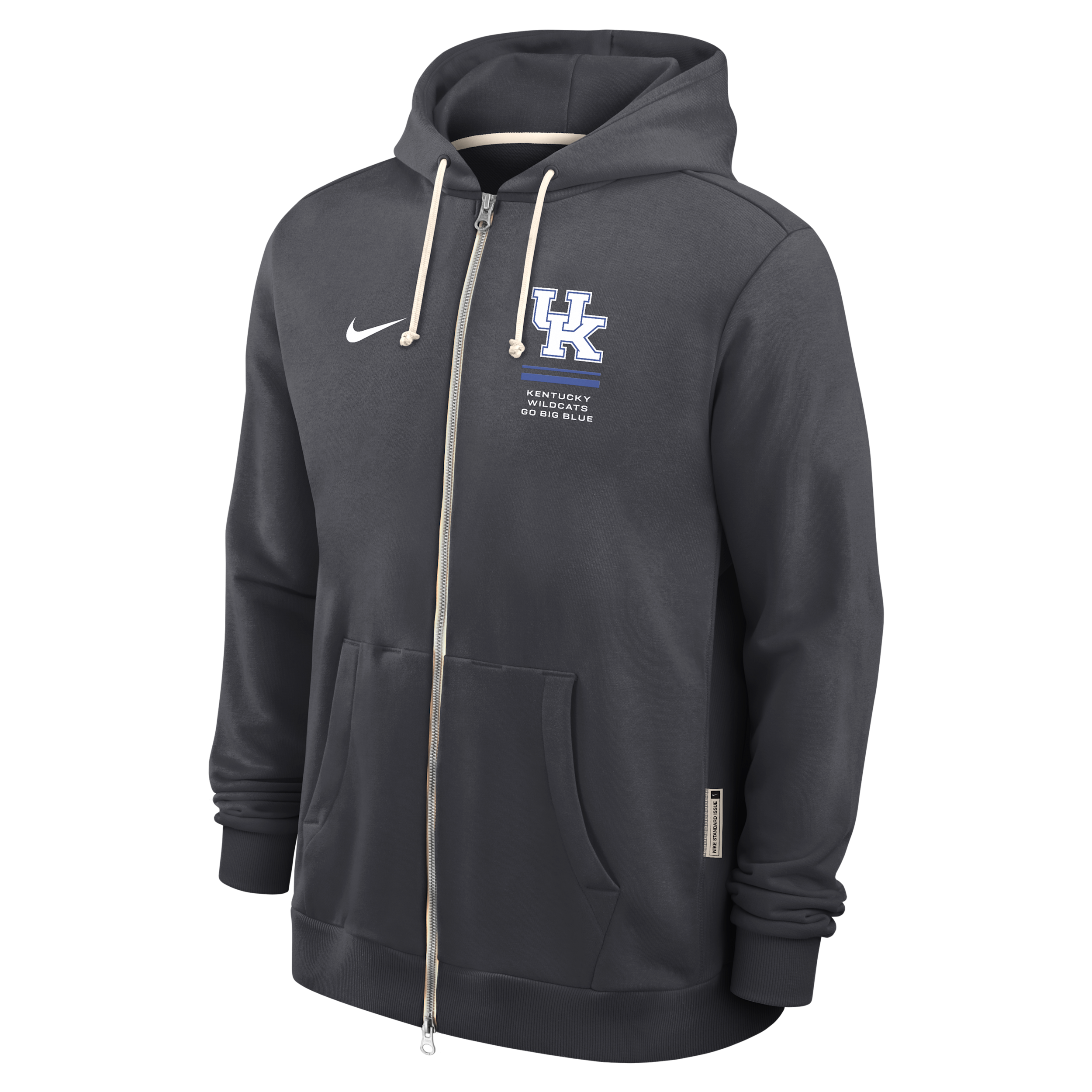 Kentucky Sideline Standard Issue Nike Men's Dri-FIT College Full-Zip Hoodie in Grey | 03AV06FNKY-1FA