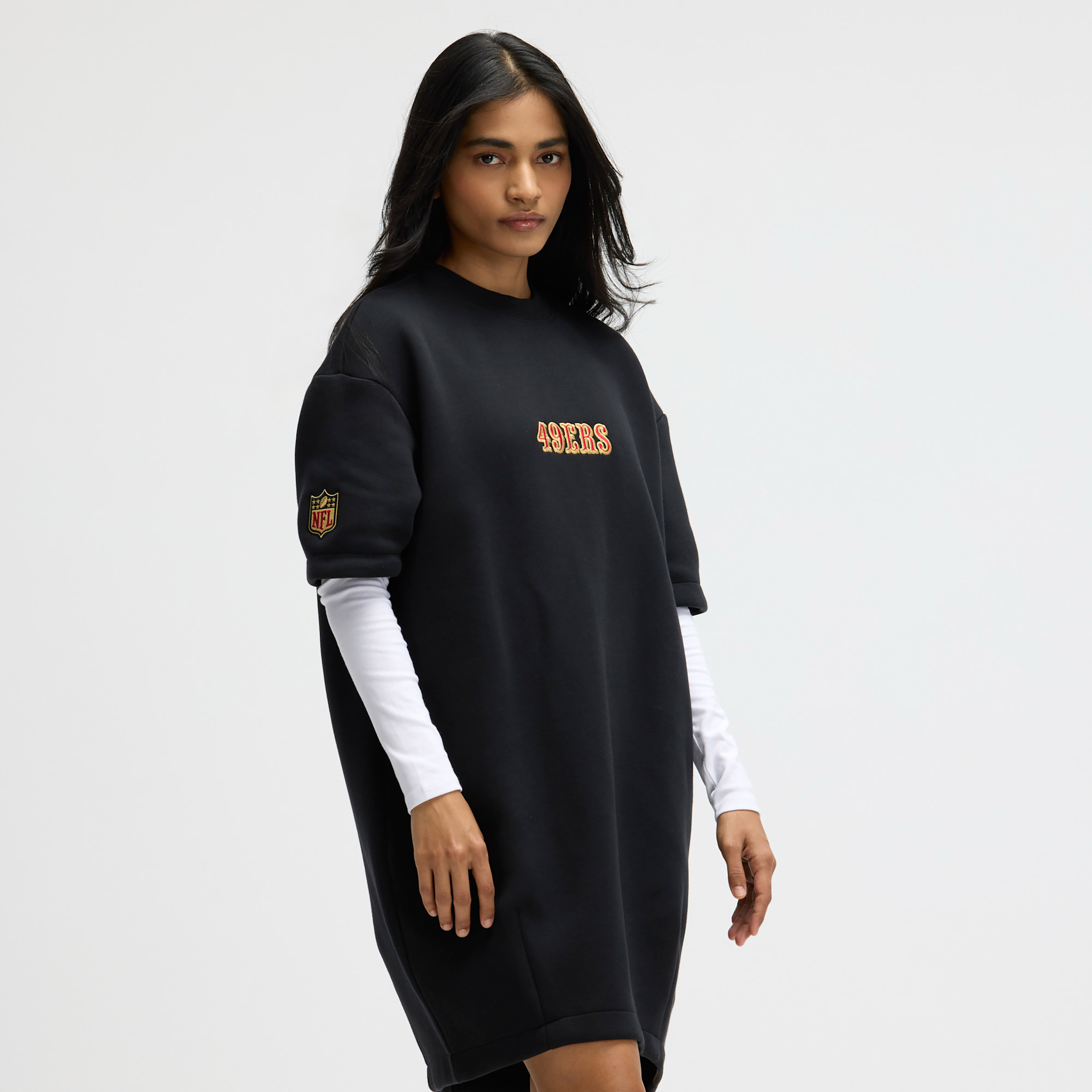 Nike San Francisco 49ers Rivalries Collection Oversized Tech Fleece Women's Nfl Dress In Black