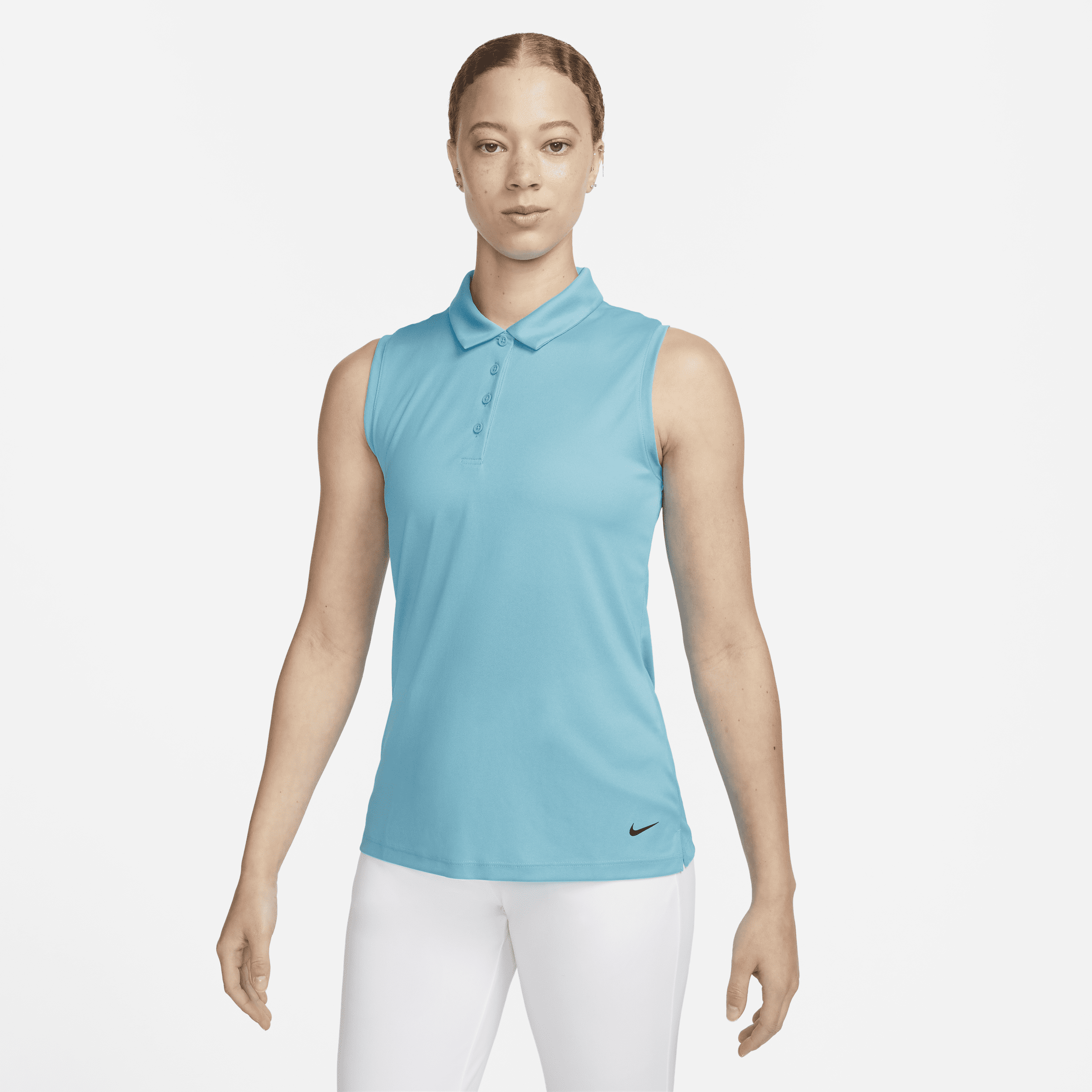 Shop Nike Women's Dri-fit Victory Sleeveless Golf Polo In Blue