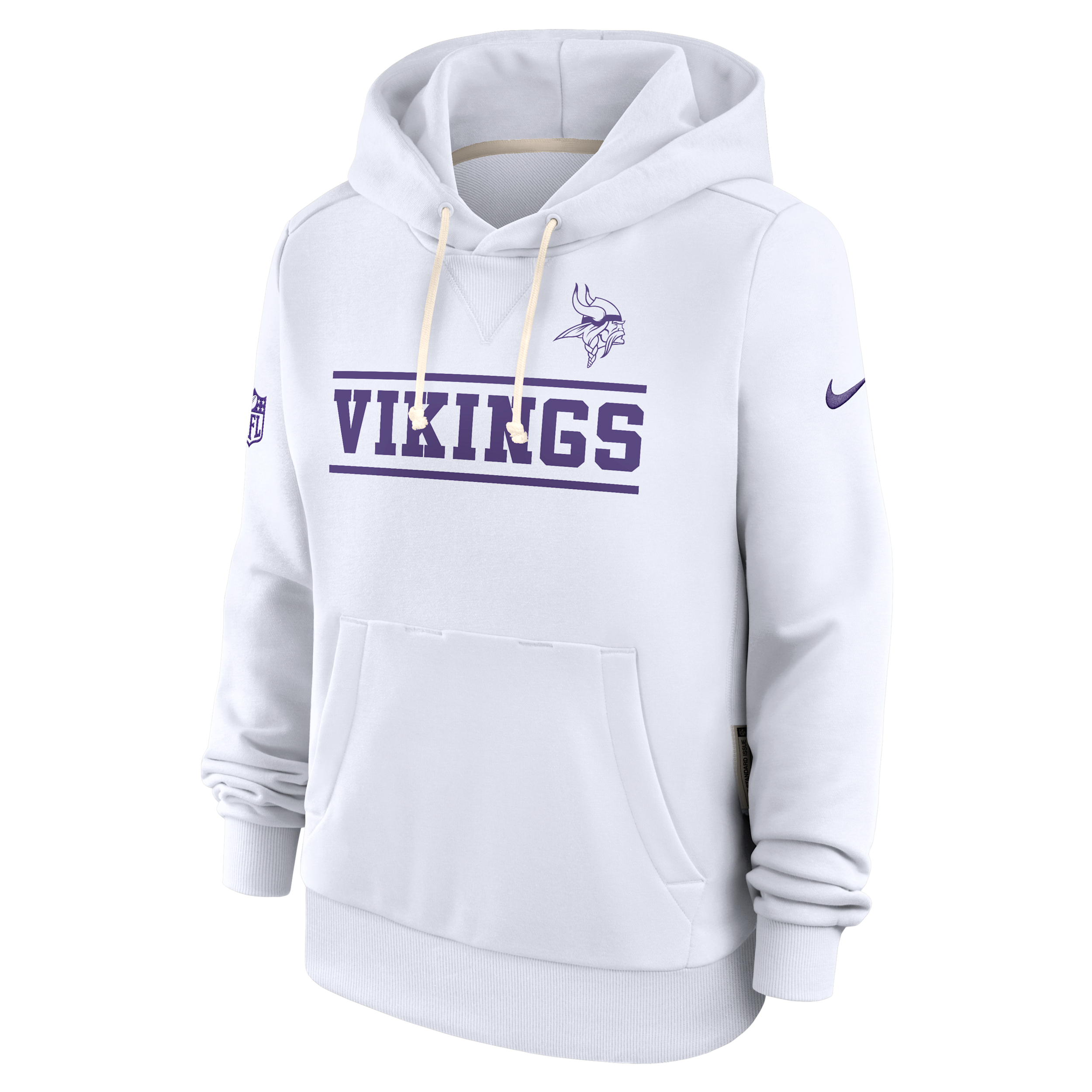 Minnesota Vikings Sideline Standard Issue Alt Nike Women's Dri-FIT NFL Pullover Hoodie in White | 03C310A9M-SWS