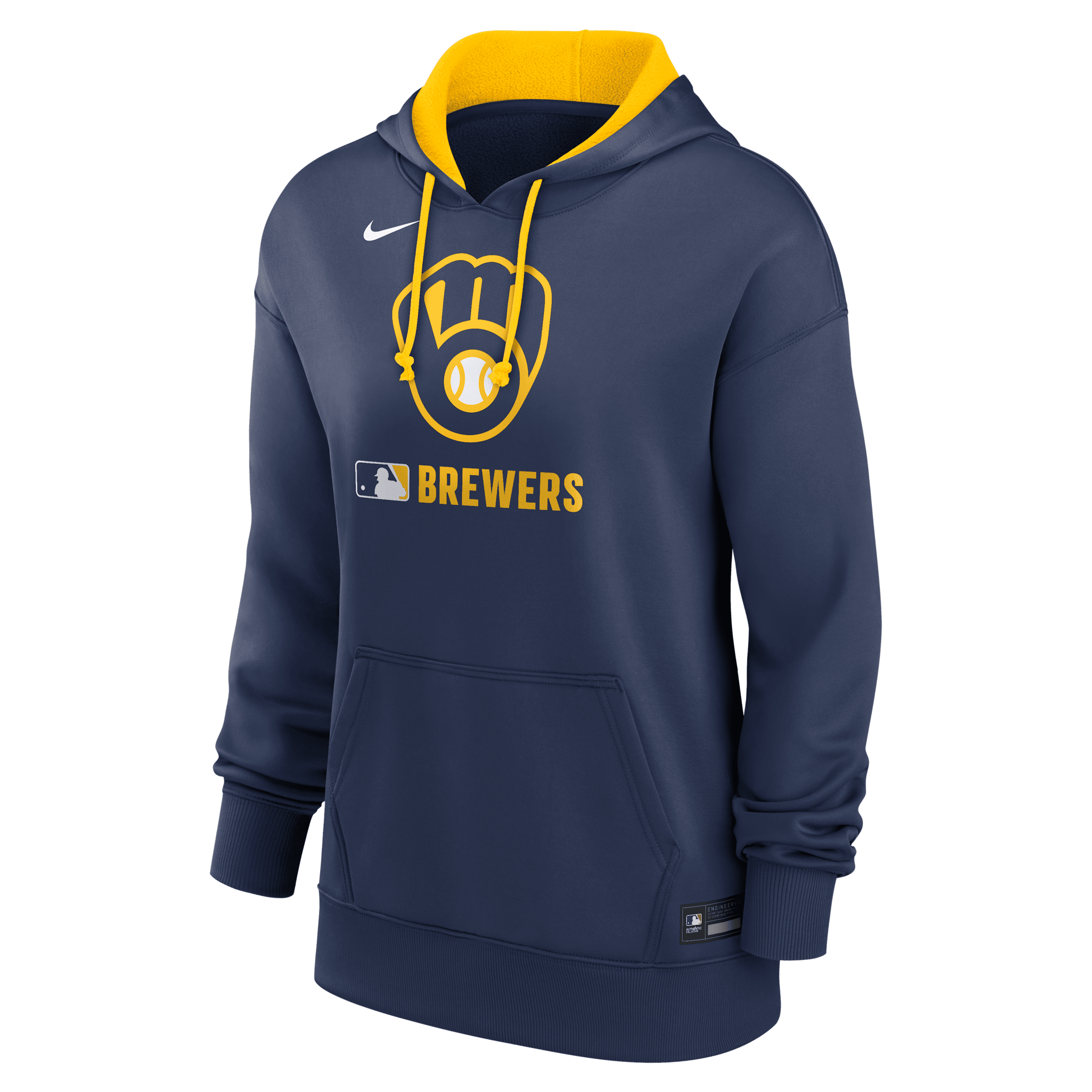 Nike Women's Milwaukee Brewers Authentic Collection Therma Mlb Pullover Hoodie In Blue