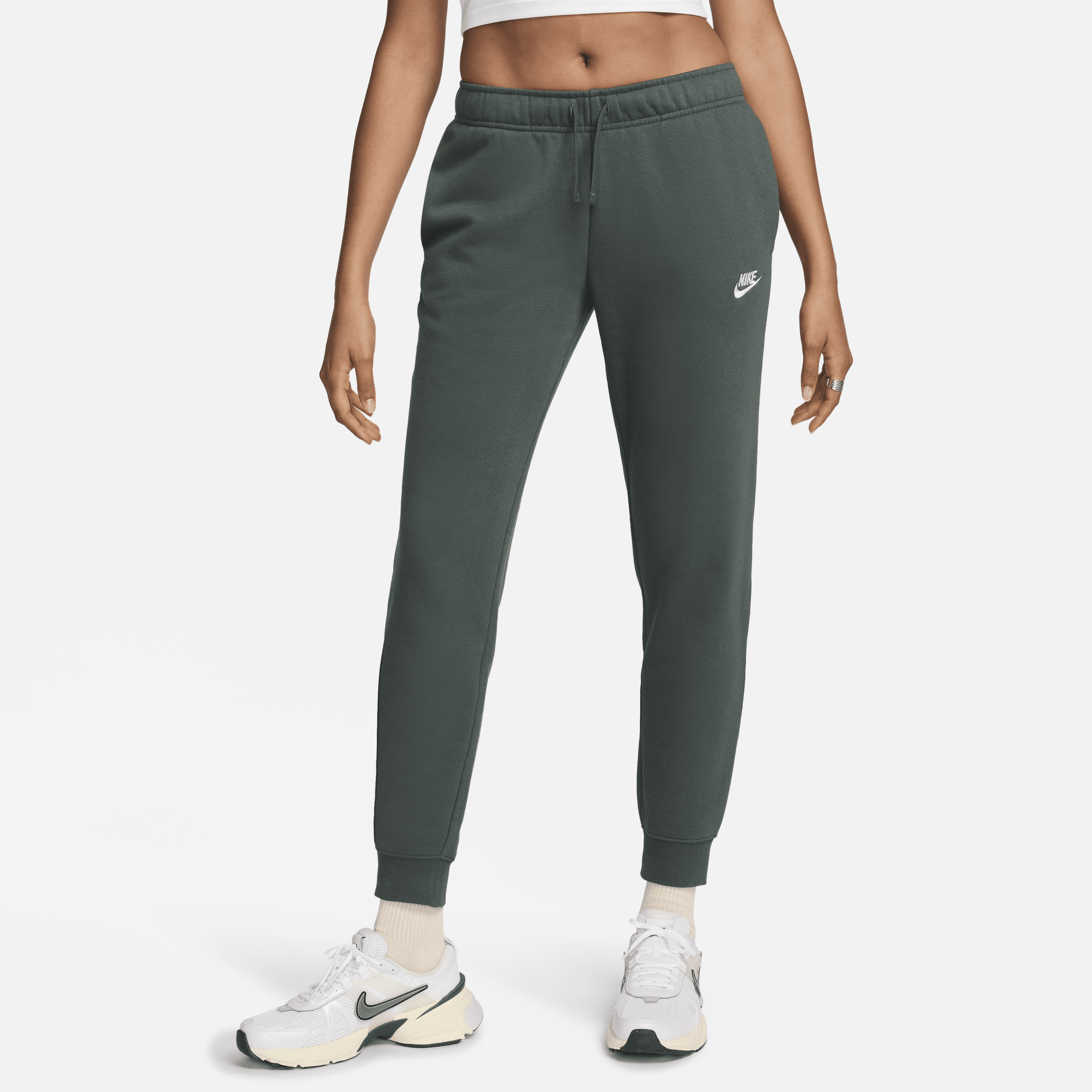 Shop Nike Women's  Sportswear Club Fleece Mid-rise Jogger Pants In Green