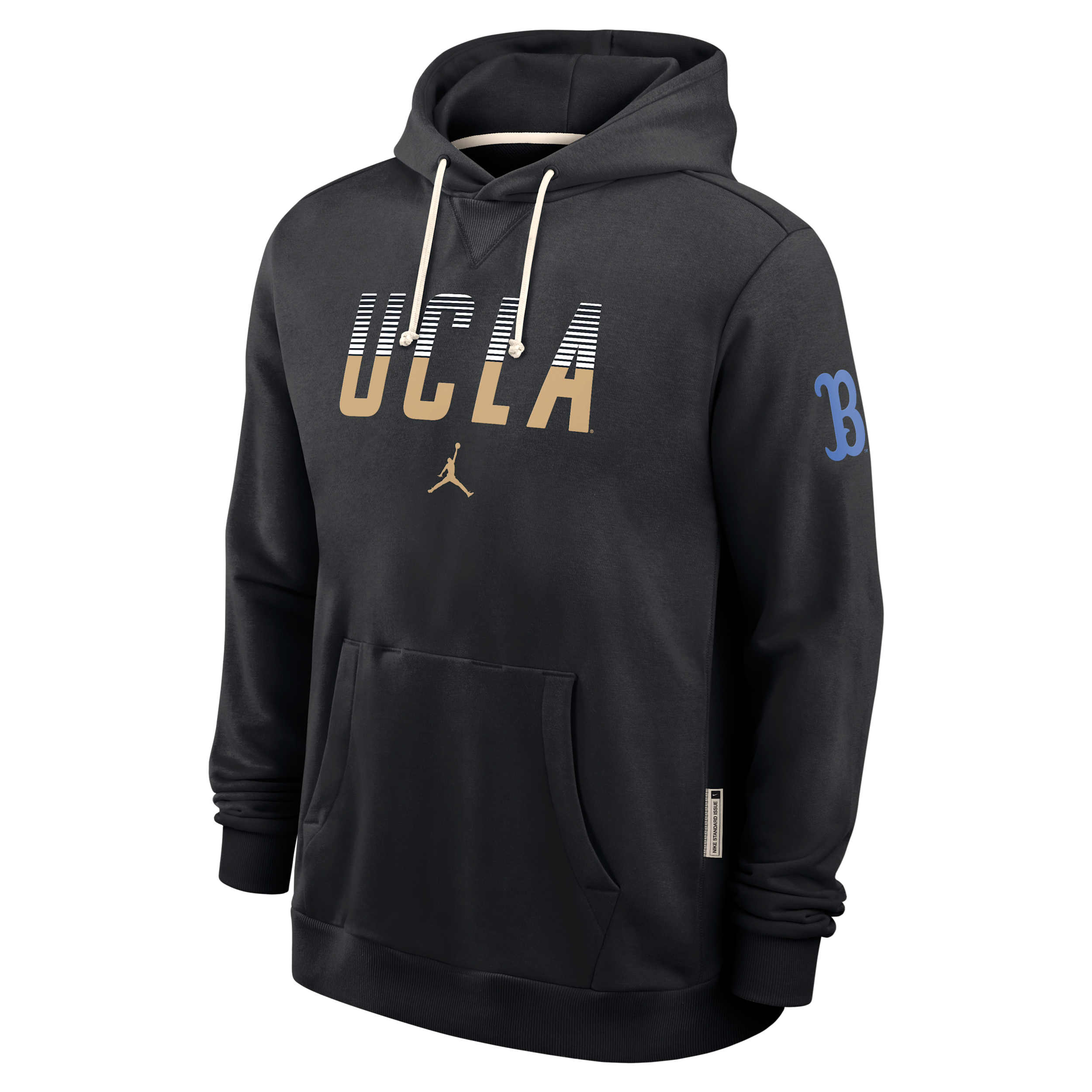 Men's UCLA Sideline Standard Issue Jordan Brand Dri-FIT College Pullover Hoodie in Black | 0JAZ00AUCL-8DF
