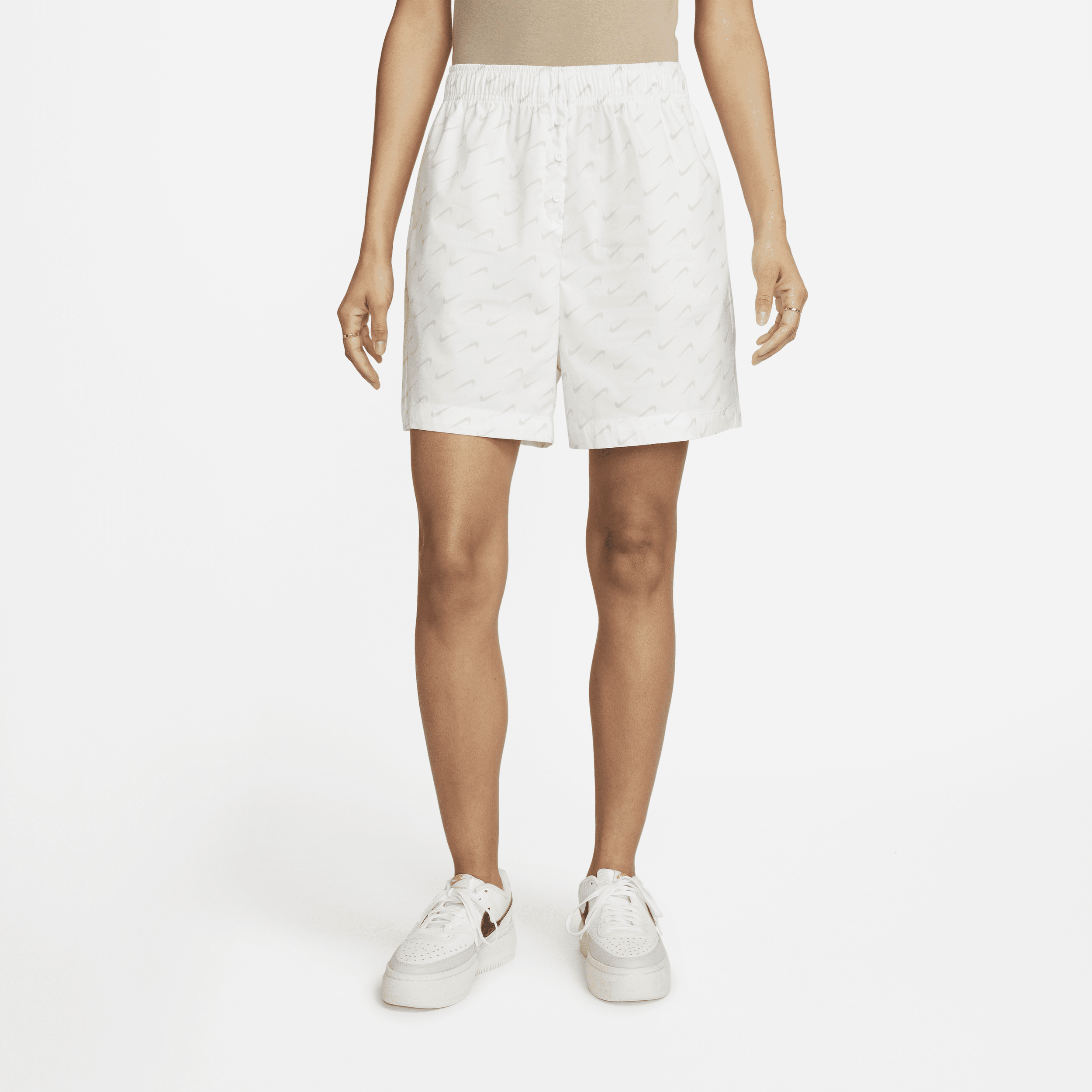 Nike Women's  Sportswear Everyday Modern High-waisted Woven Shorts In White