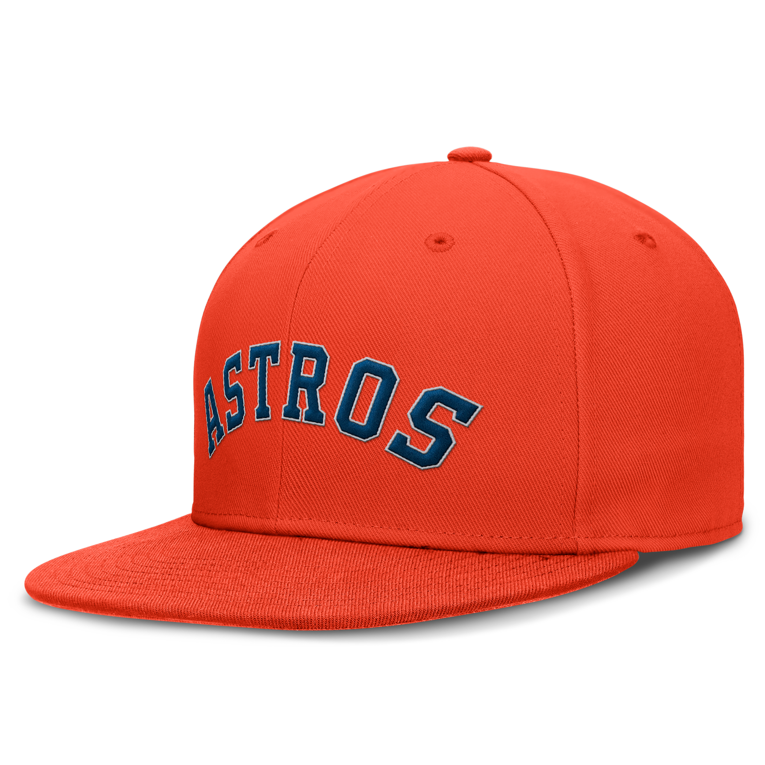 Nike Men's Orange Houston Astros Wordmark Dri-fit Round Bill True Fitted Hat - Orange