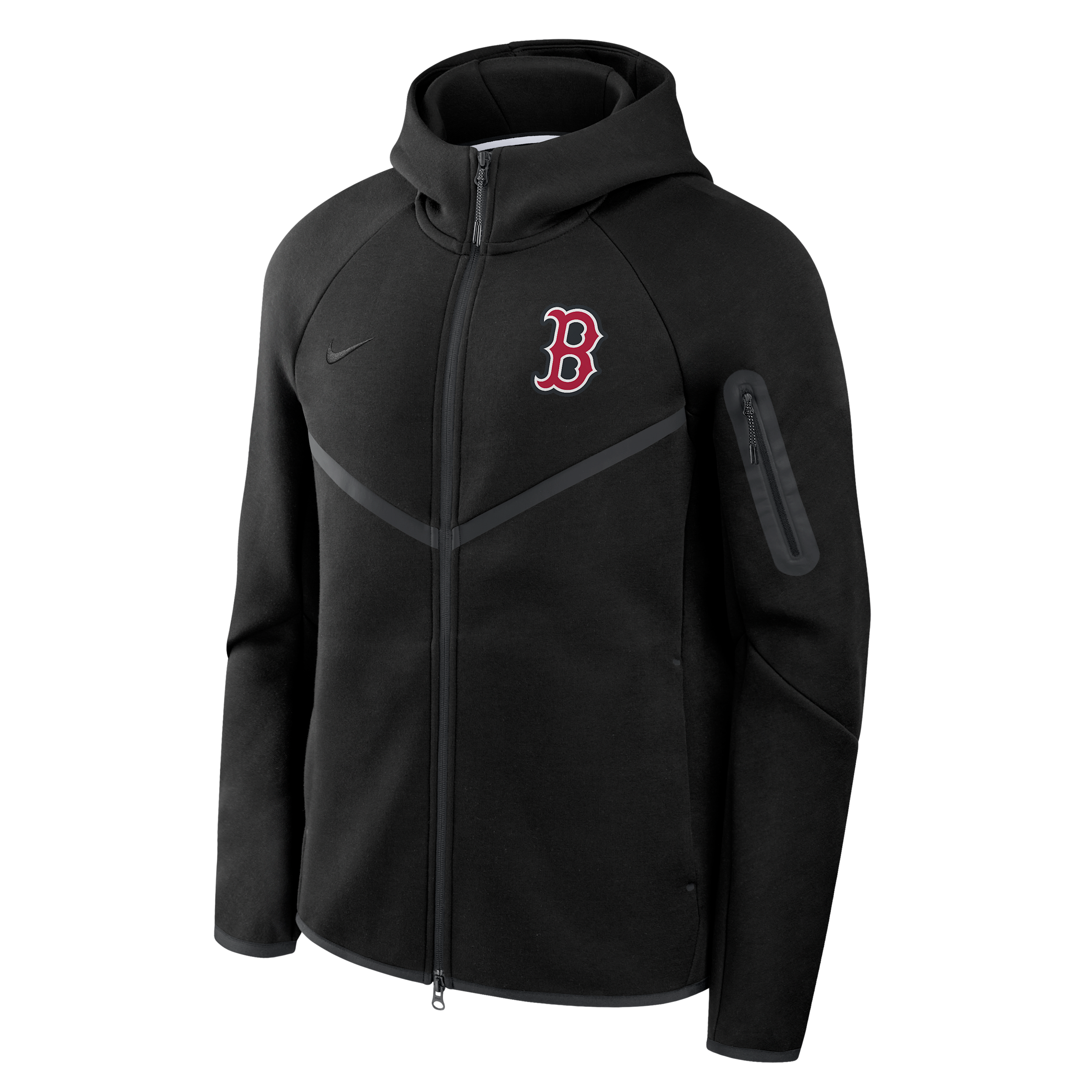 Boston Red Sox Tech Fleece Windrunner Nike Men's MLB Full-Zip Hooded Jacket in Black | 05L4912ZBQ-6DU