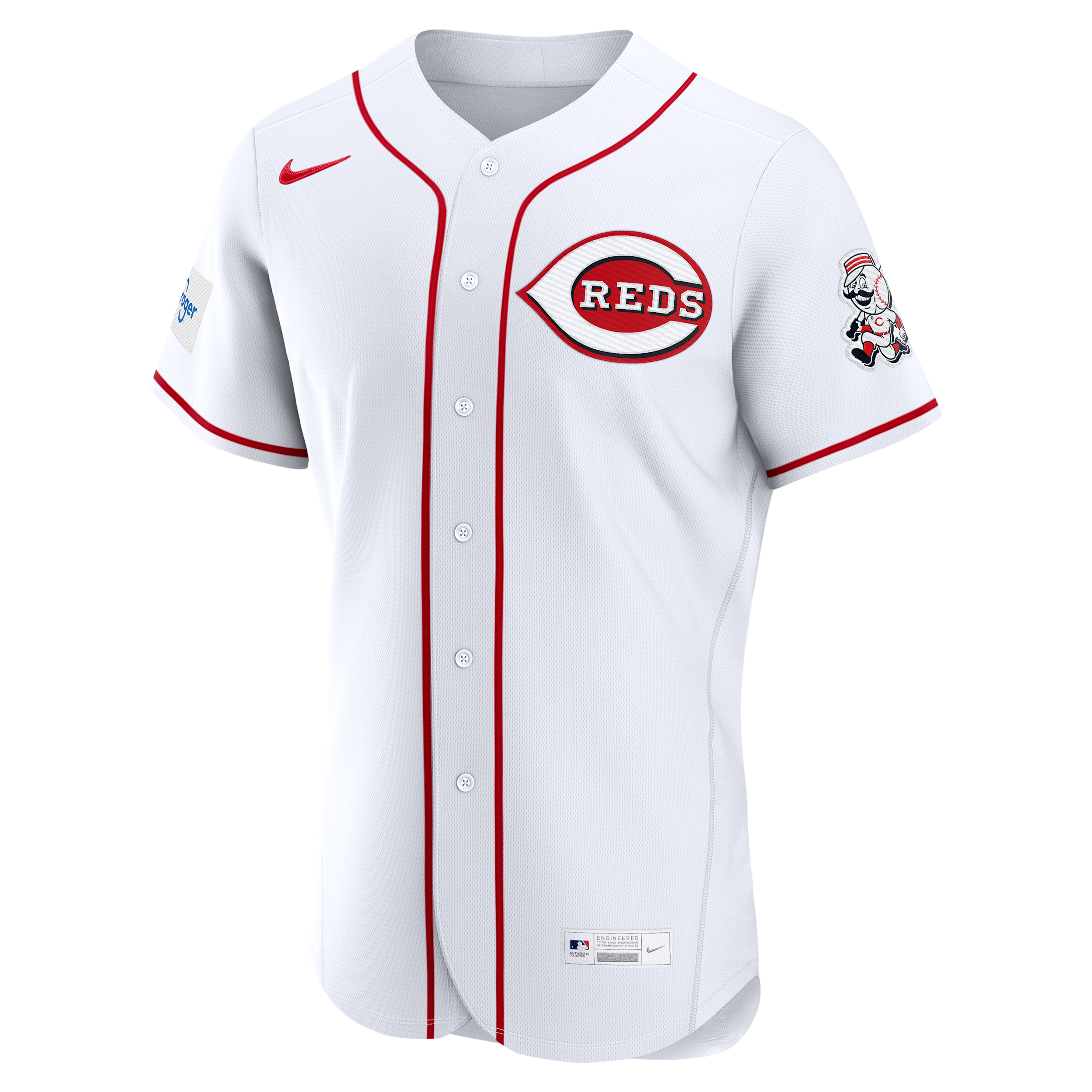 Nike Men's White Cincinnati Reds Home Sponsor Patch Authentic Jersey - White