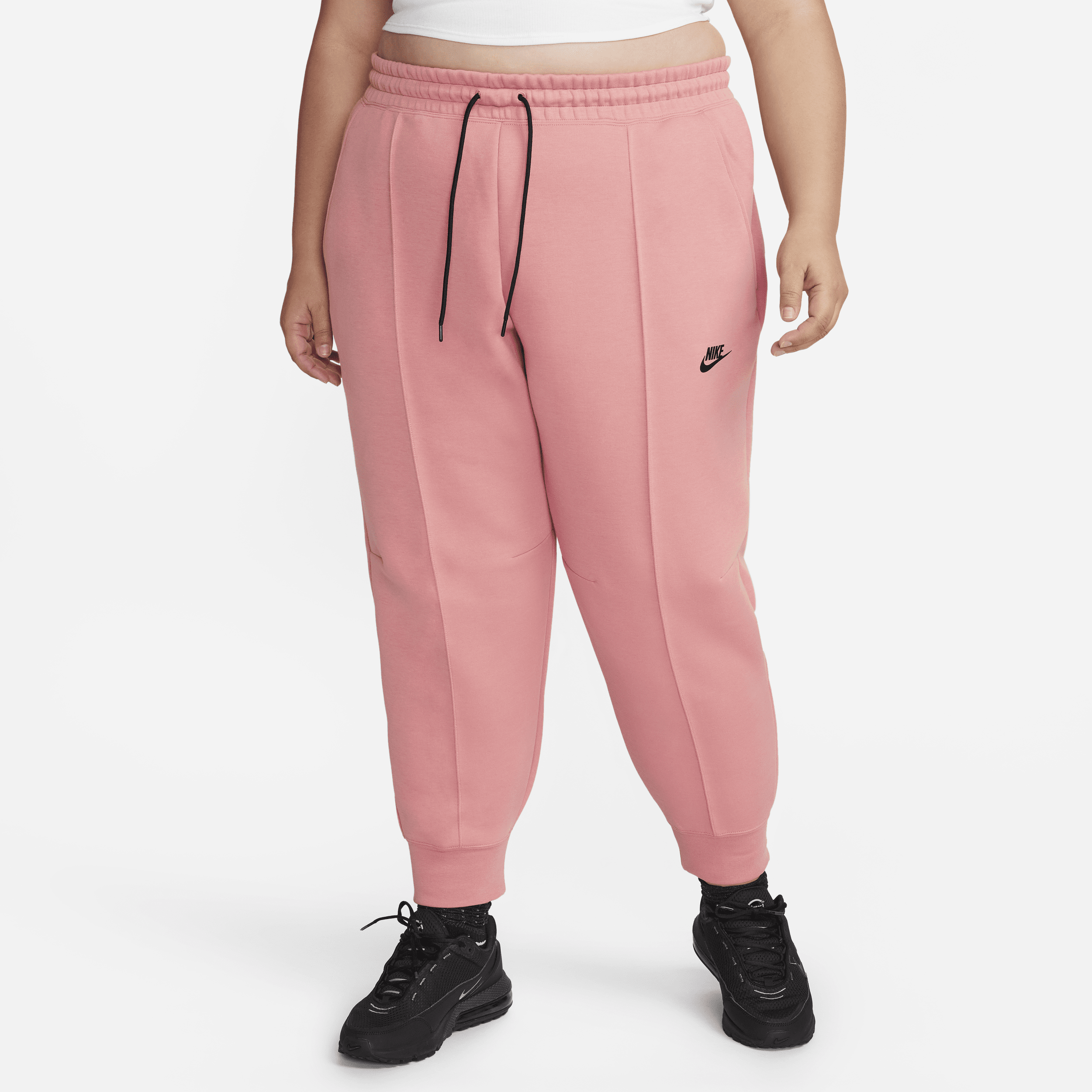 Nike Women's  Sportswear Tech Fleece Mid-rise Jogger Pants (plus Size) In Pink