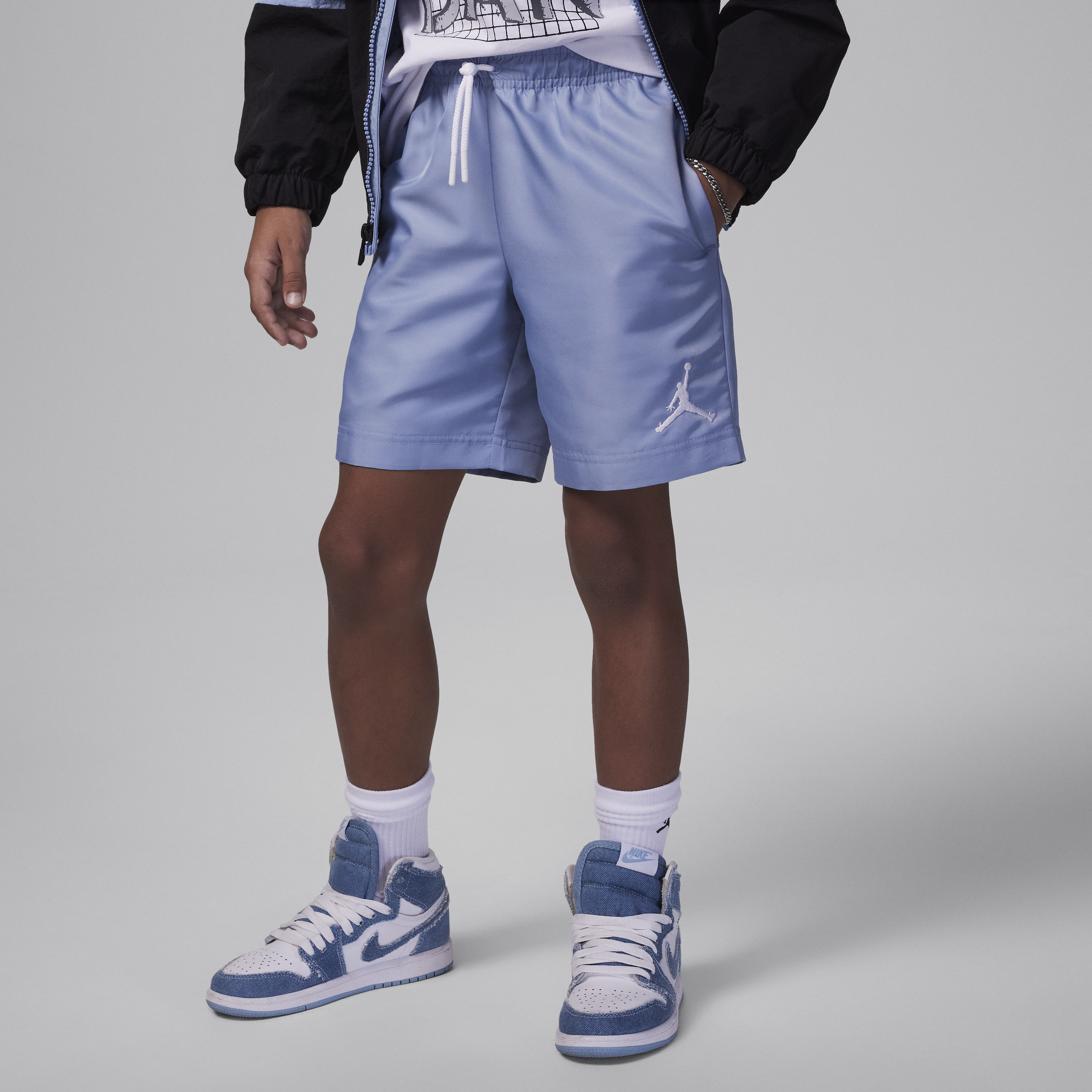 Shop Jordan Jumpman Little Kids' Woven Play Shorts In Blue