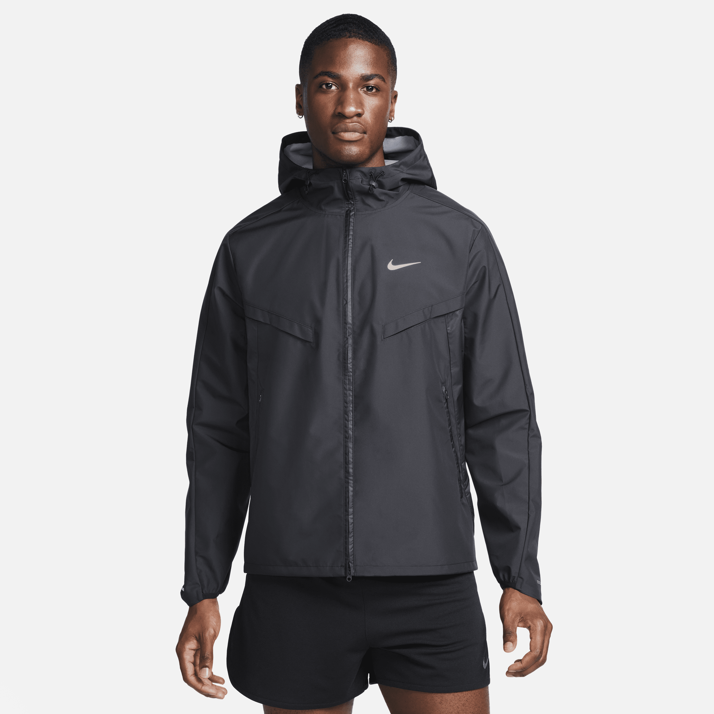 Shop Nike Men's Windrunner Storm-fit Running Jacket In Black