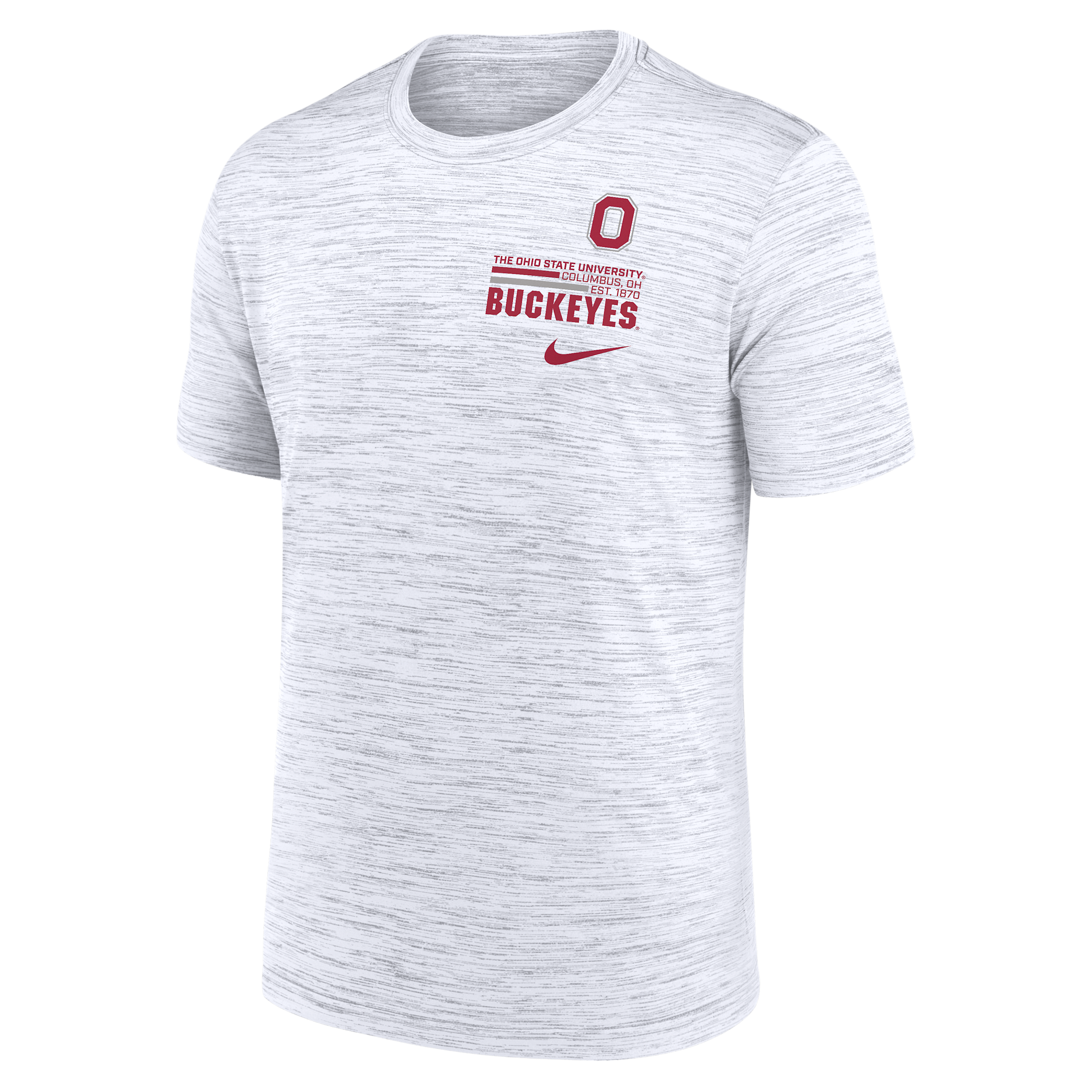 Nike Ohio State Campus Chest Stack Velocity  Men's Dri-fit College T-shirt In White