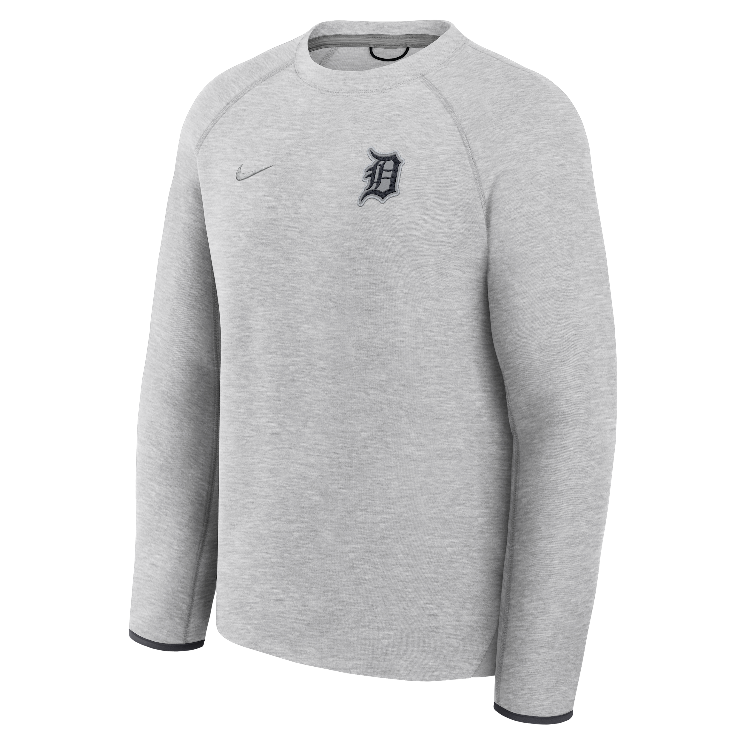 Nike Men's Heather Charcoal Detroit Tigers Tech Fleece Raglan Sweatshirt - Heather Charcoal