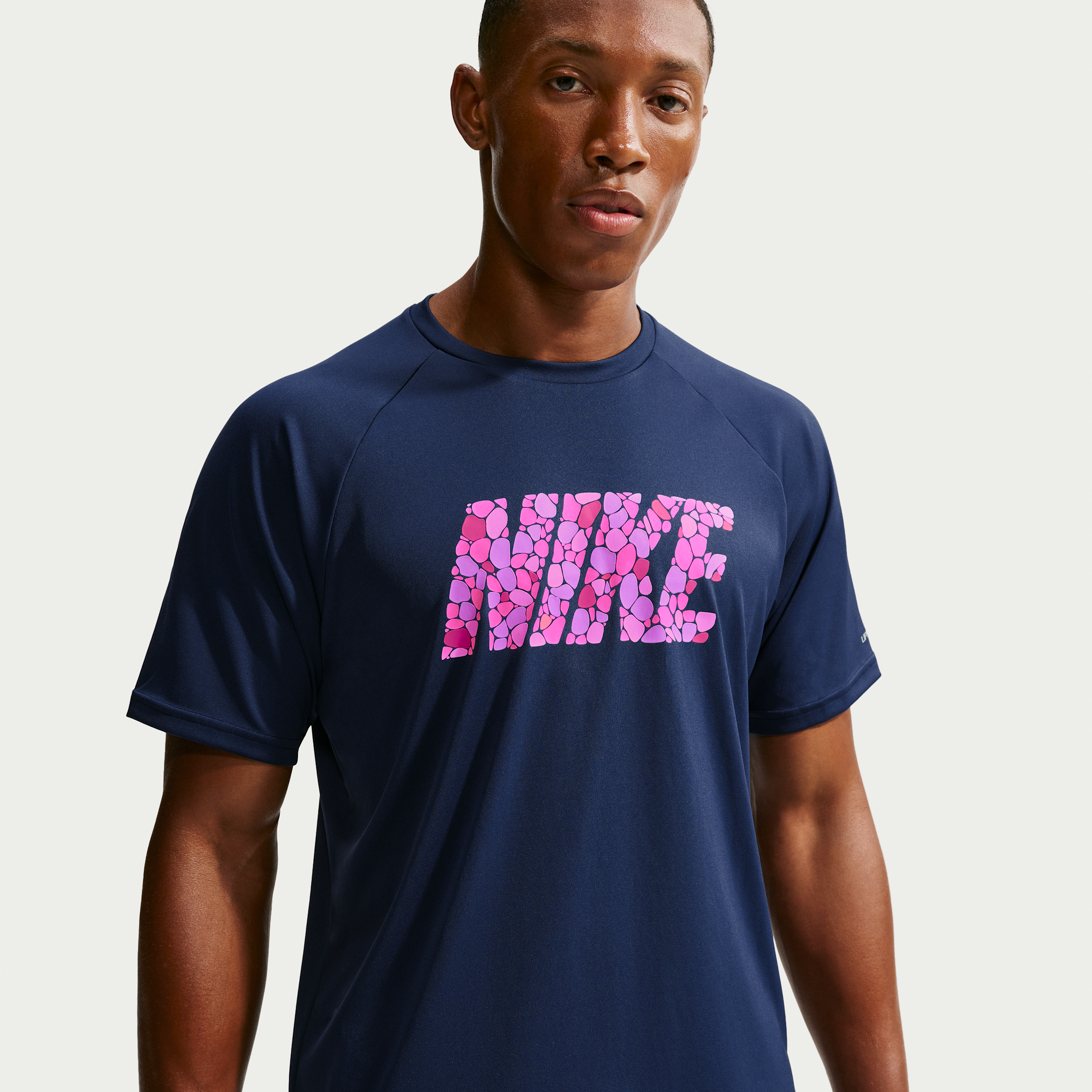 Nike Men's Swim Hydroguard Dri-FIT UV Short Sleeve Top in Blue | NESSG560-440