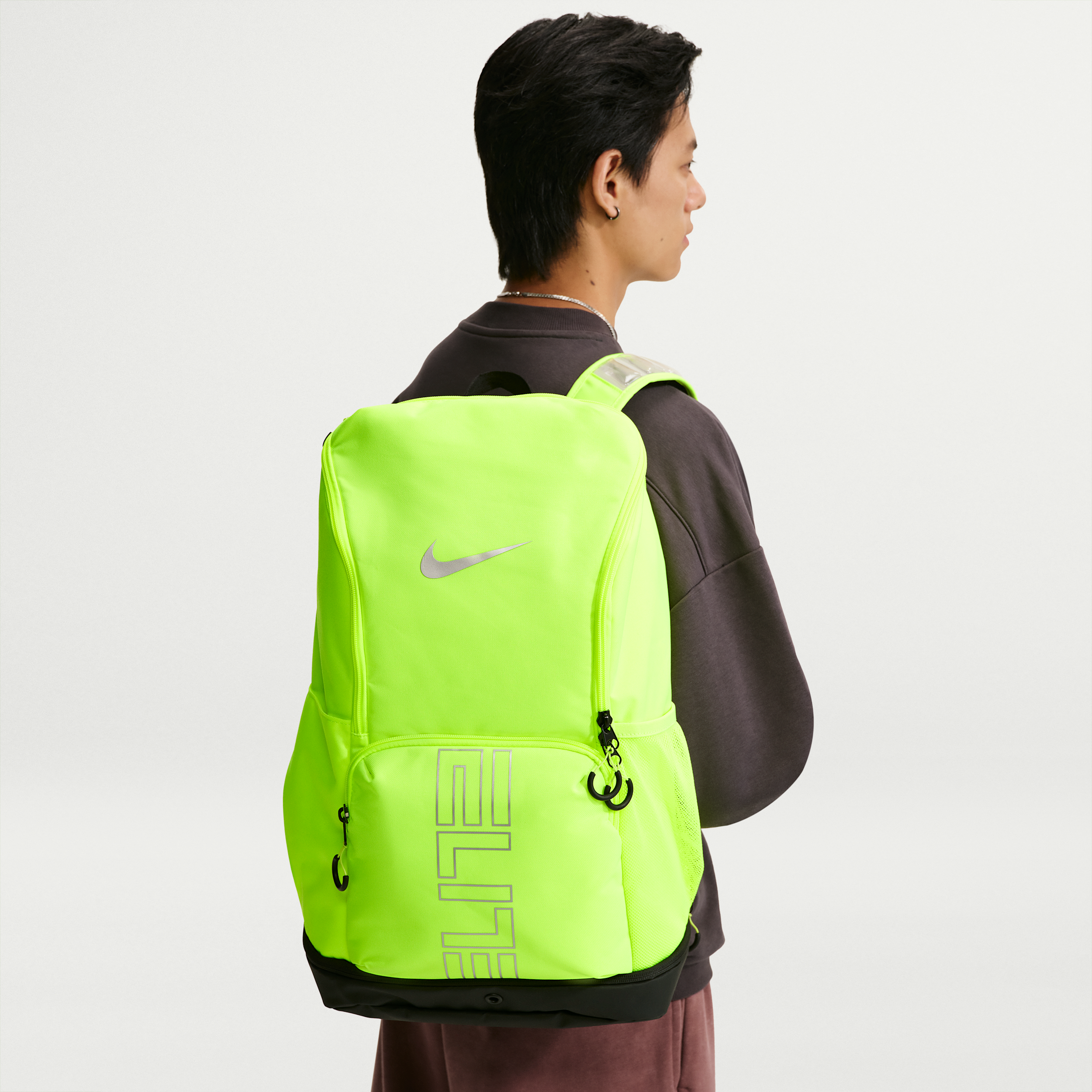 Nike Varsity Elite Backpack (32L), Men's, Volt/Black/Metallic Silver