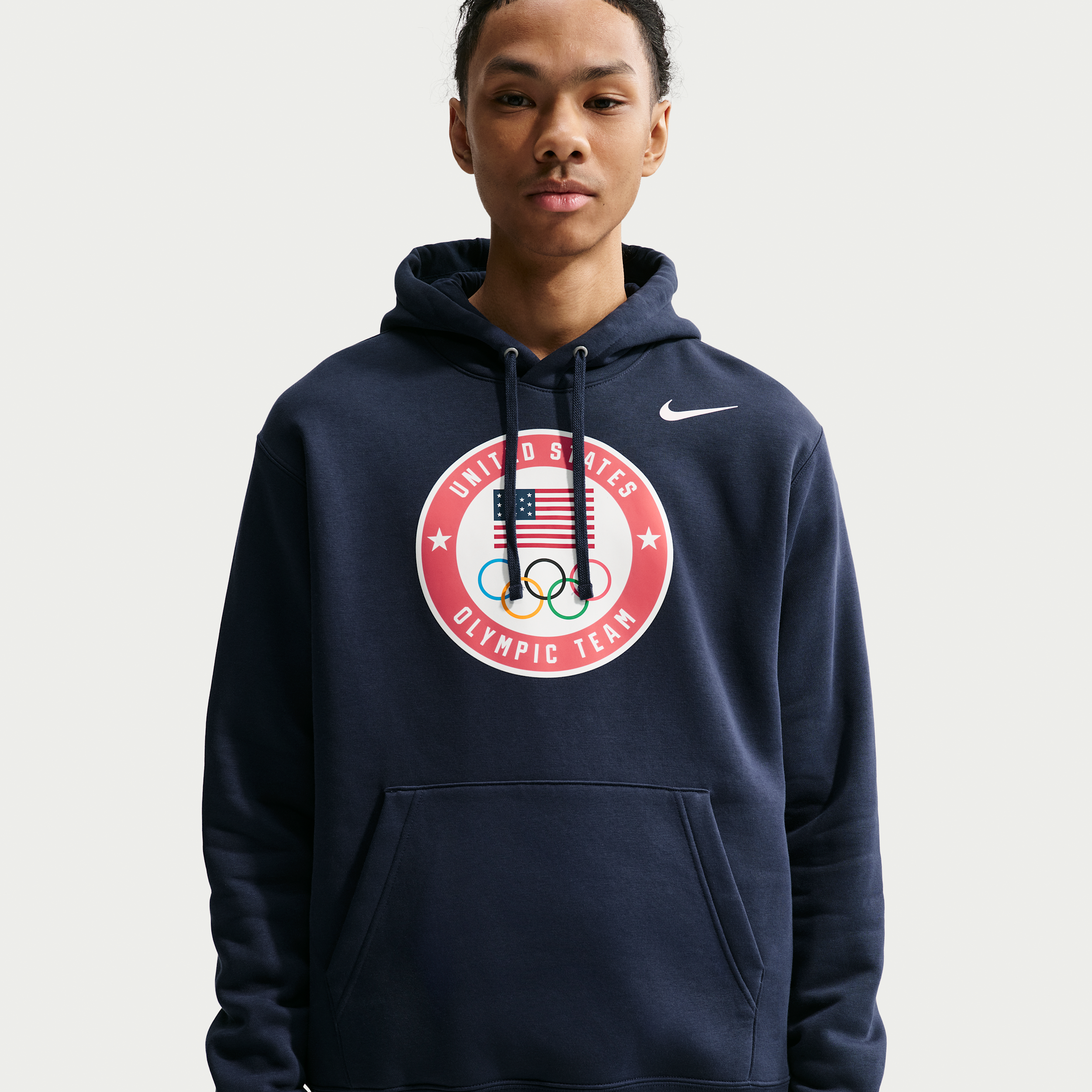 Nike Men's United States Olympic Team Club Fleece Hoodie in Blue | HQ5700-451