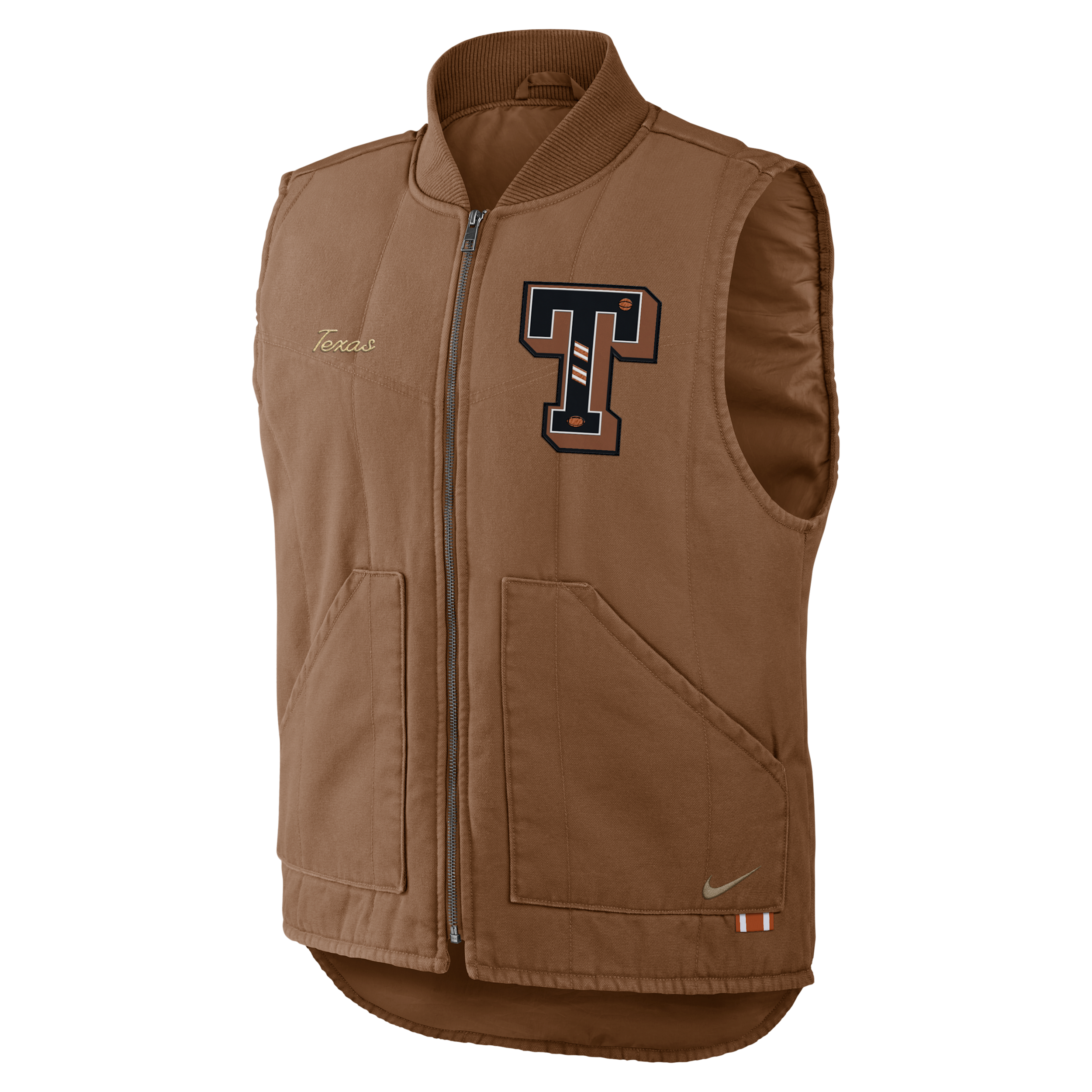 Texas Academic Nike Men's College Padded Full-Zip Vest in Brown | 050SN27KTXE-TW9