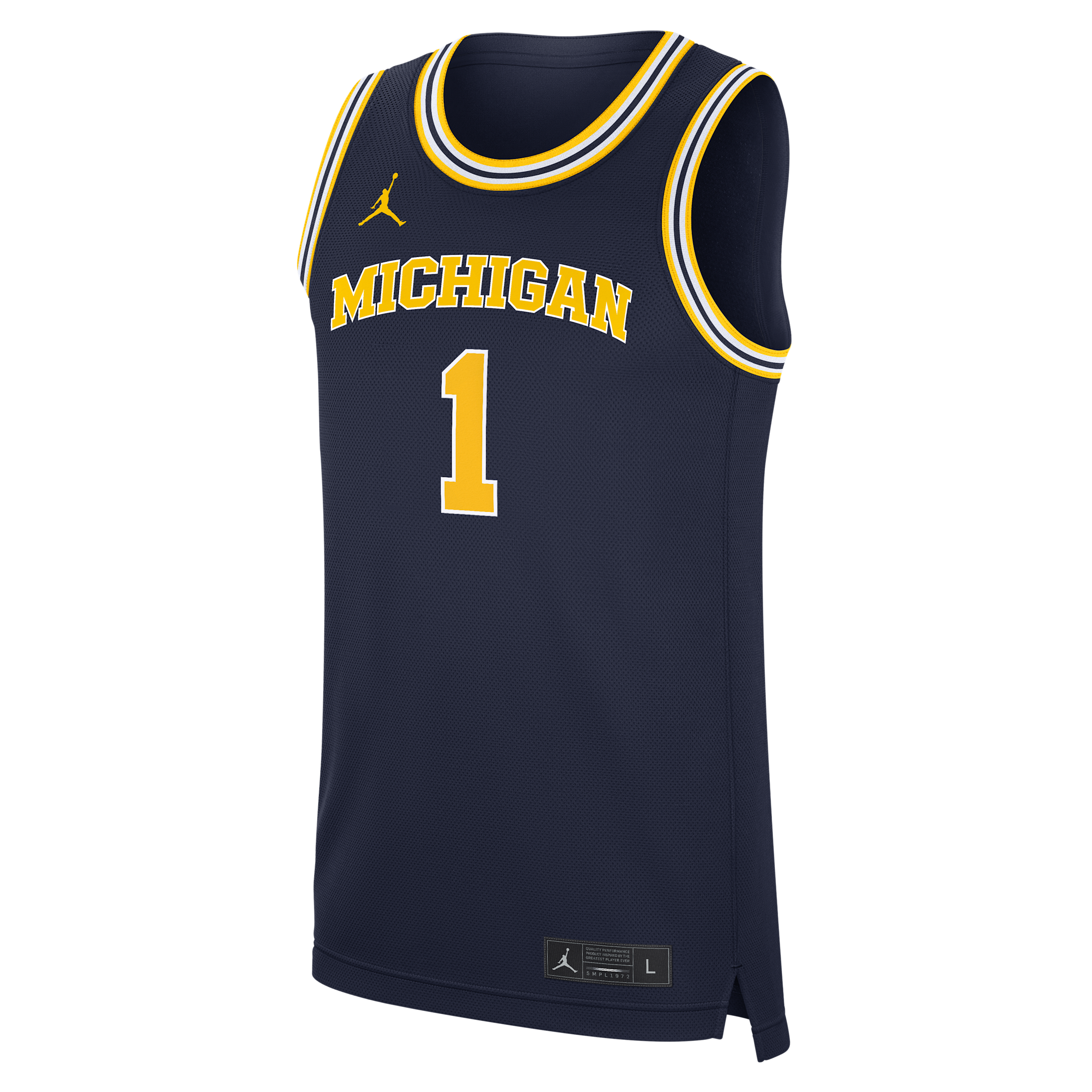 Nike Men's Michigan Wolverines Replica Jordan Brand College Basketball Jersey in Blue, Size: Small | CLEVGRJJCBJMIC-MIC
