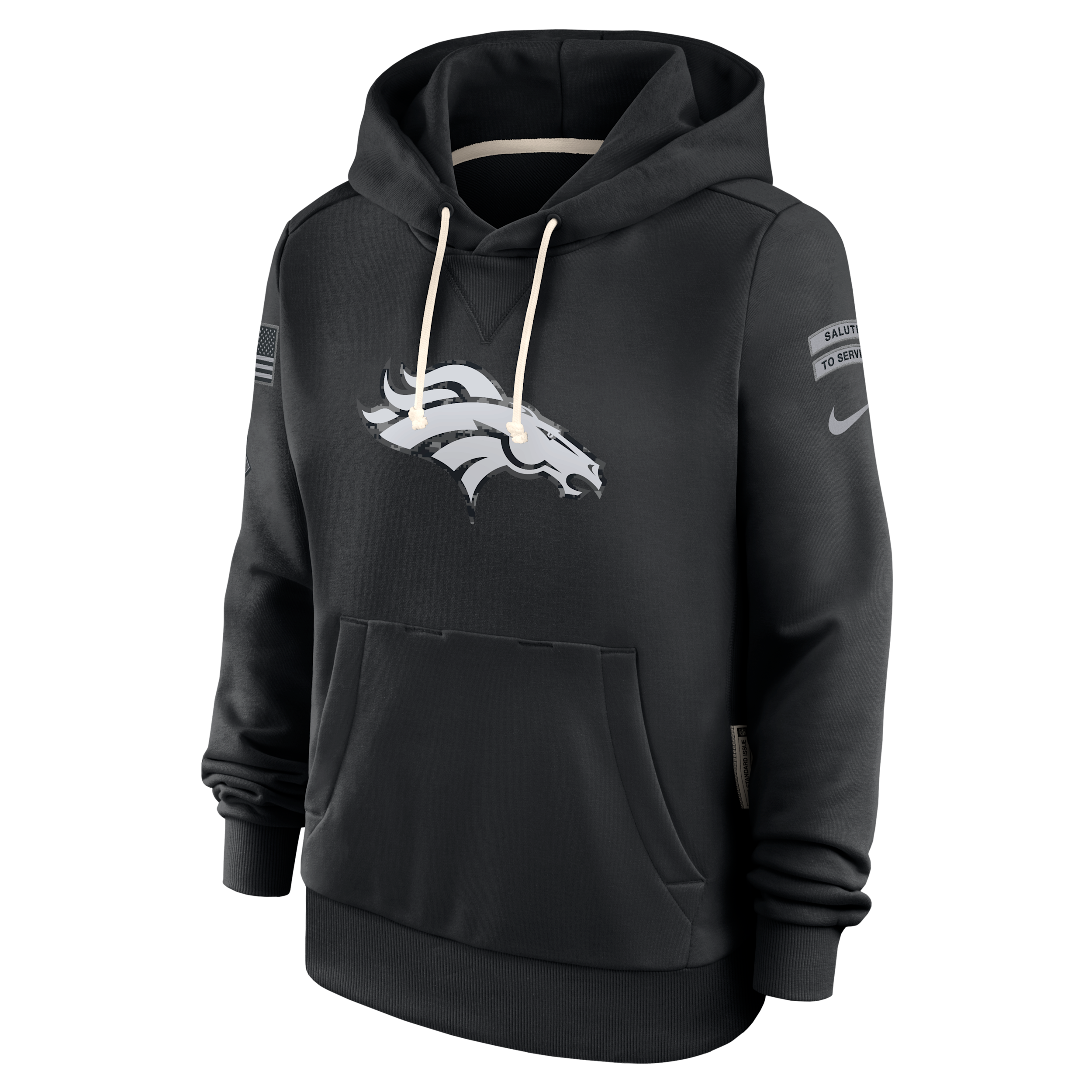 Denver Broncos Salute to Service Sideline Nike Women's Dri-FIT NFL Pullover Hoodie in Black | 03C300AA2A-CYB