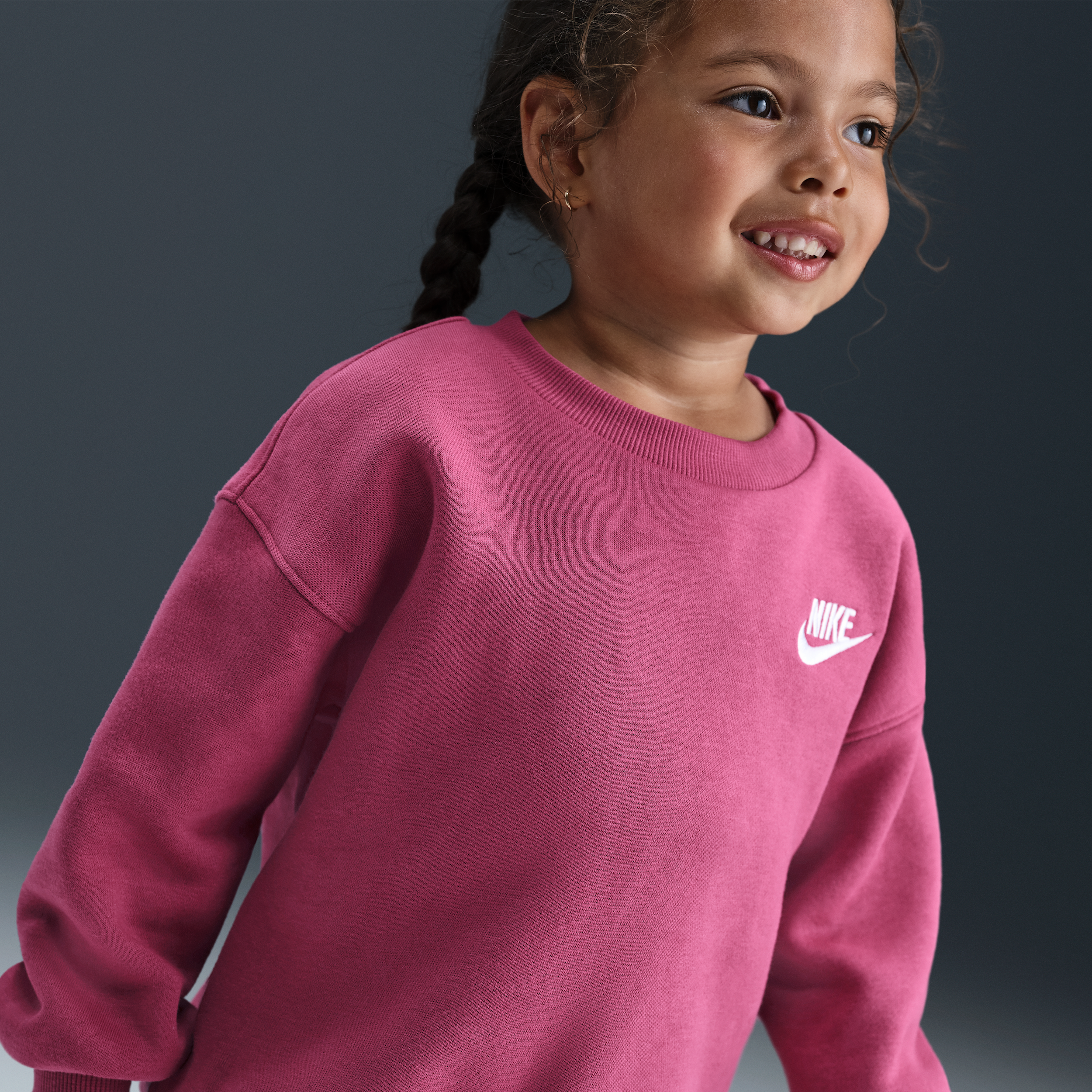Nike Toddler Oversized Crew Top In Pink