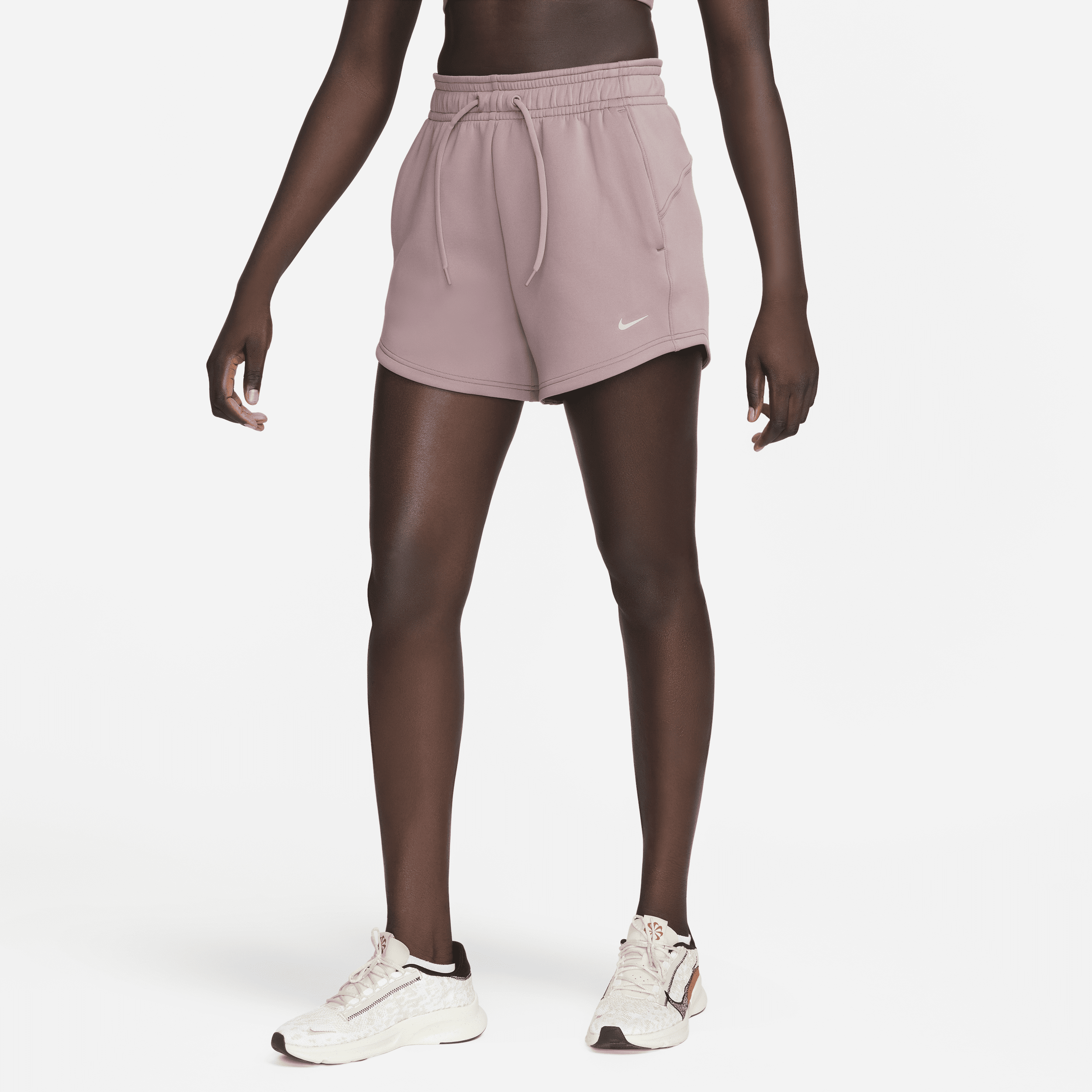 Shop Nike Women's Prima Dri-fit High-waisted Shorts In Purple