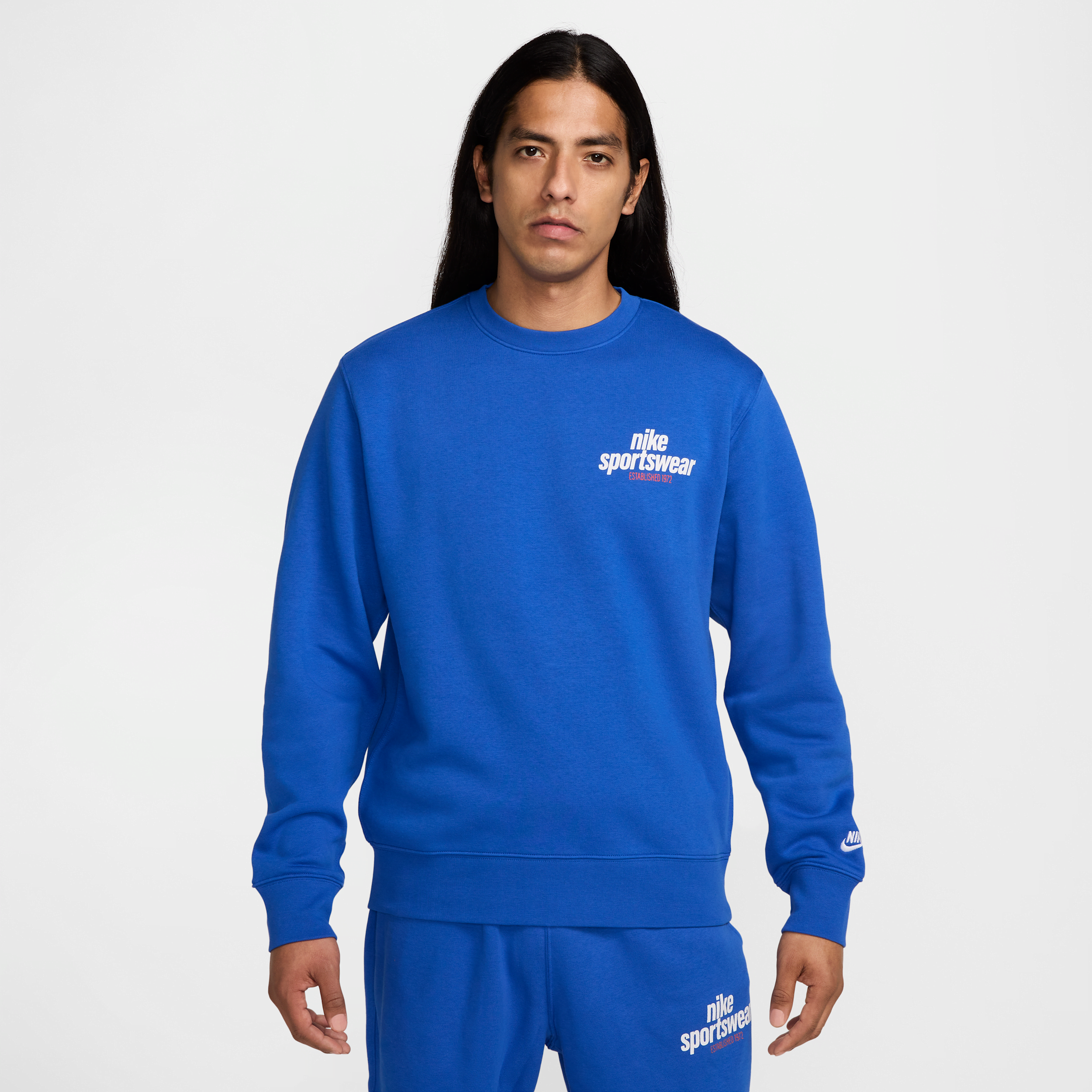 Nike Men's Club Fleece Crew in Blue | HJ2173-480