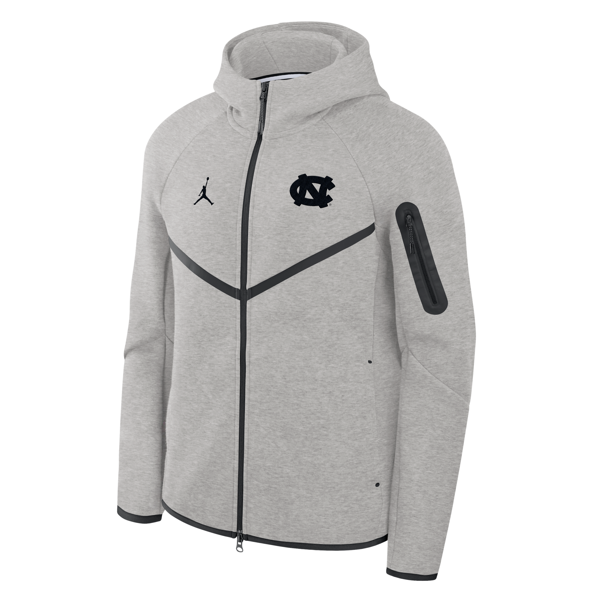 North Carolina Tech Fleece Nike Men's College Full-Zip Hooded Jacket in Grey | 05L4086NNCN-R3D