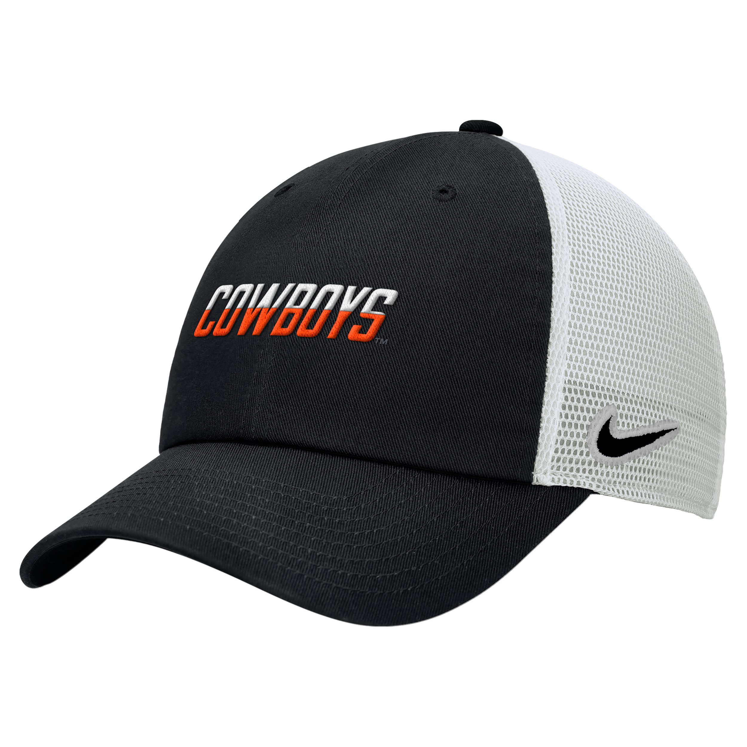 Nike Unisex College Club (Oklahoma State University) Unstructured Mesh Back Cap in Black | C13775C684OKST-BLK