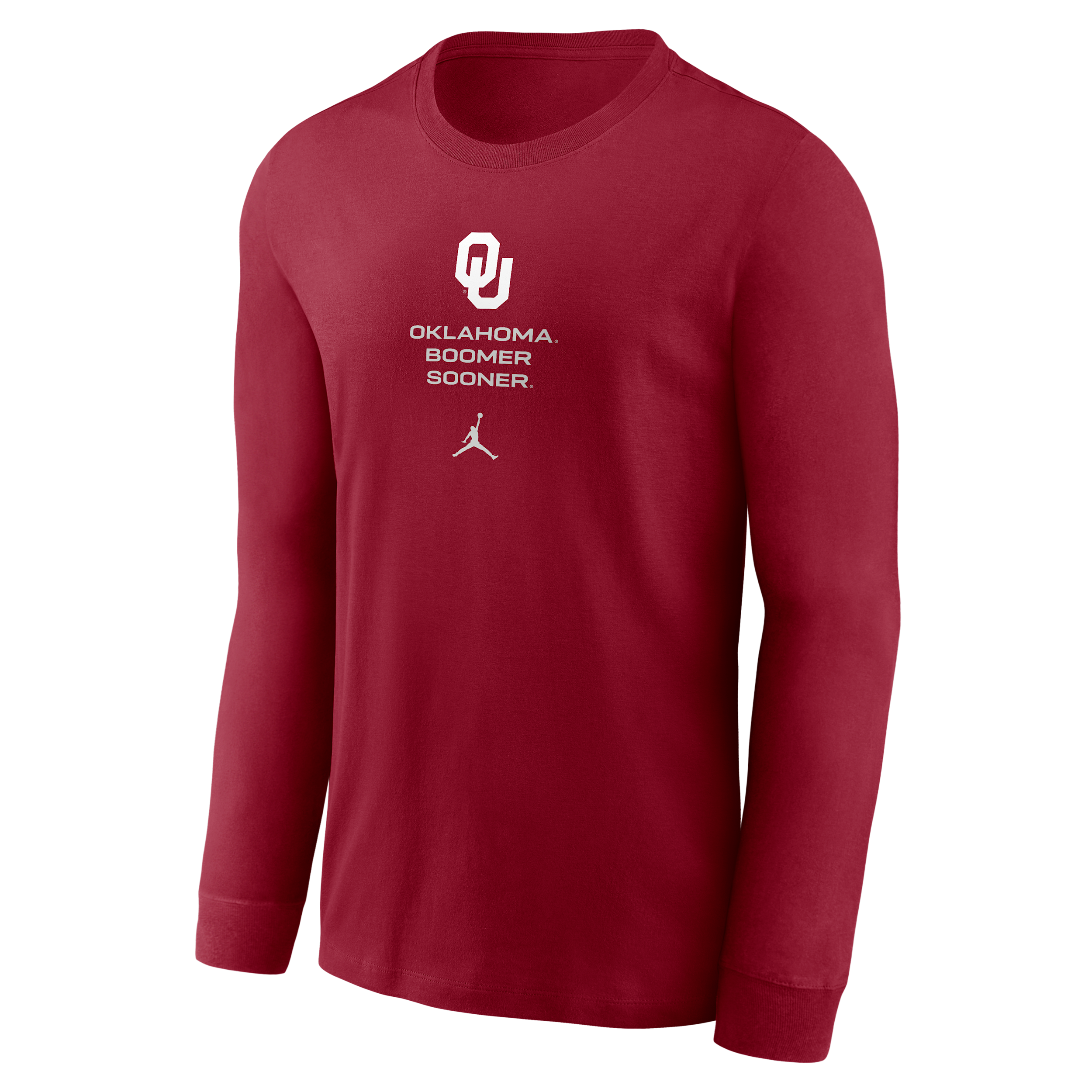 Men's Oklahoma Sideline Jordan Brand Dri-FIT College Long-Sleeve T-Shirt in Red | 0JEW69WOKN-LDX