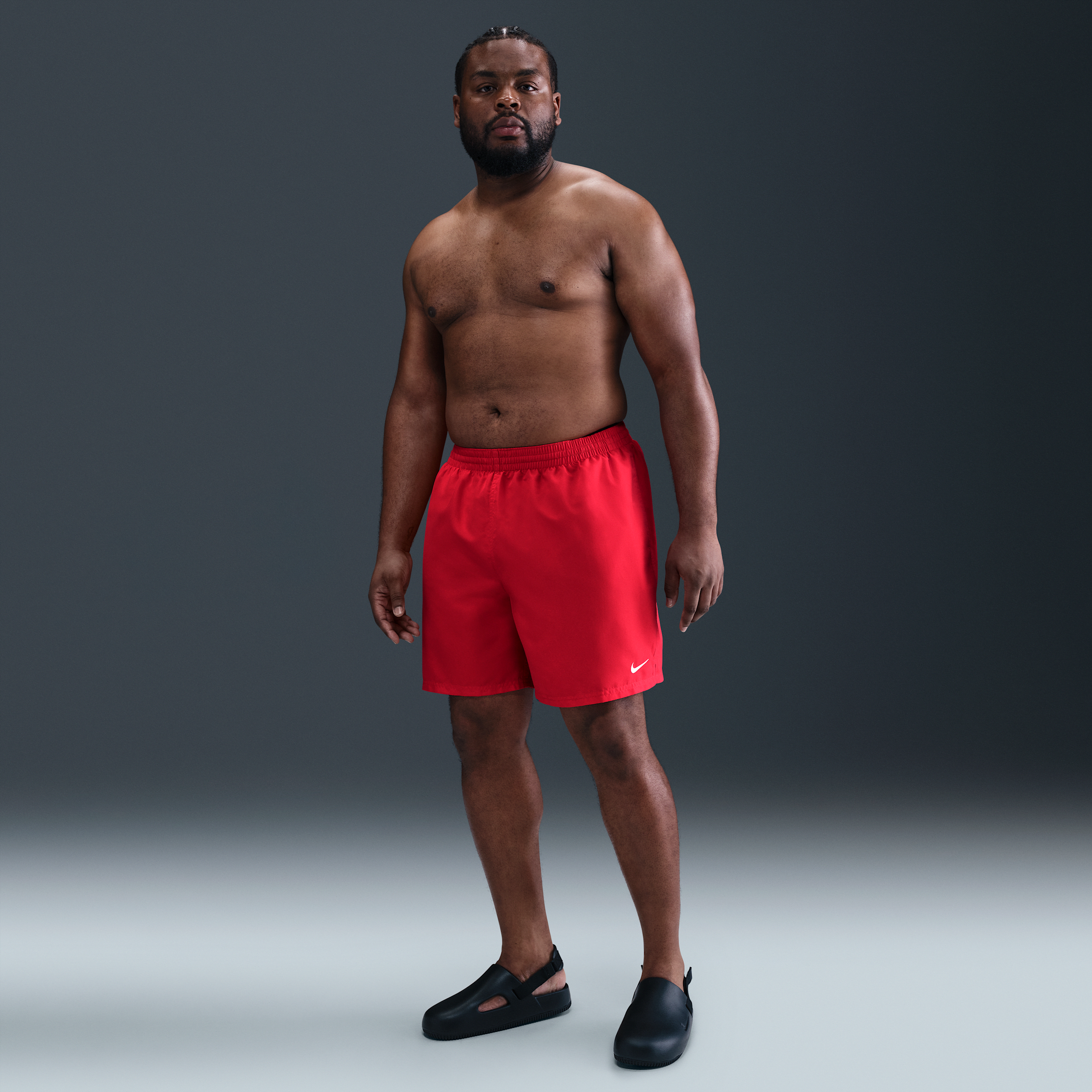 Nike Men's Swim Breaker Essential 7" Brief-Lined Volley Short (Big & Tall) in Red | NESSF587-614