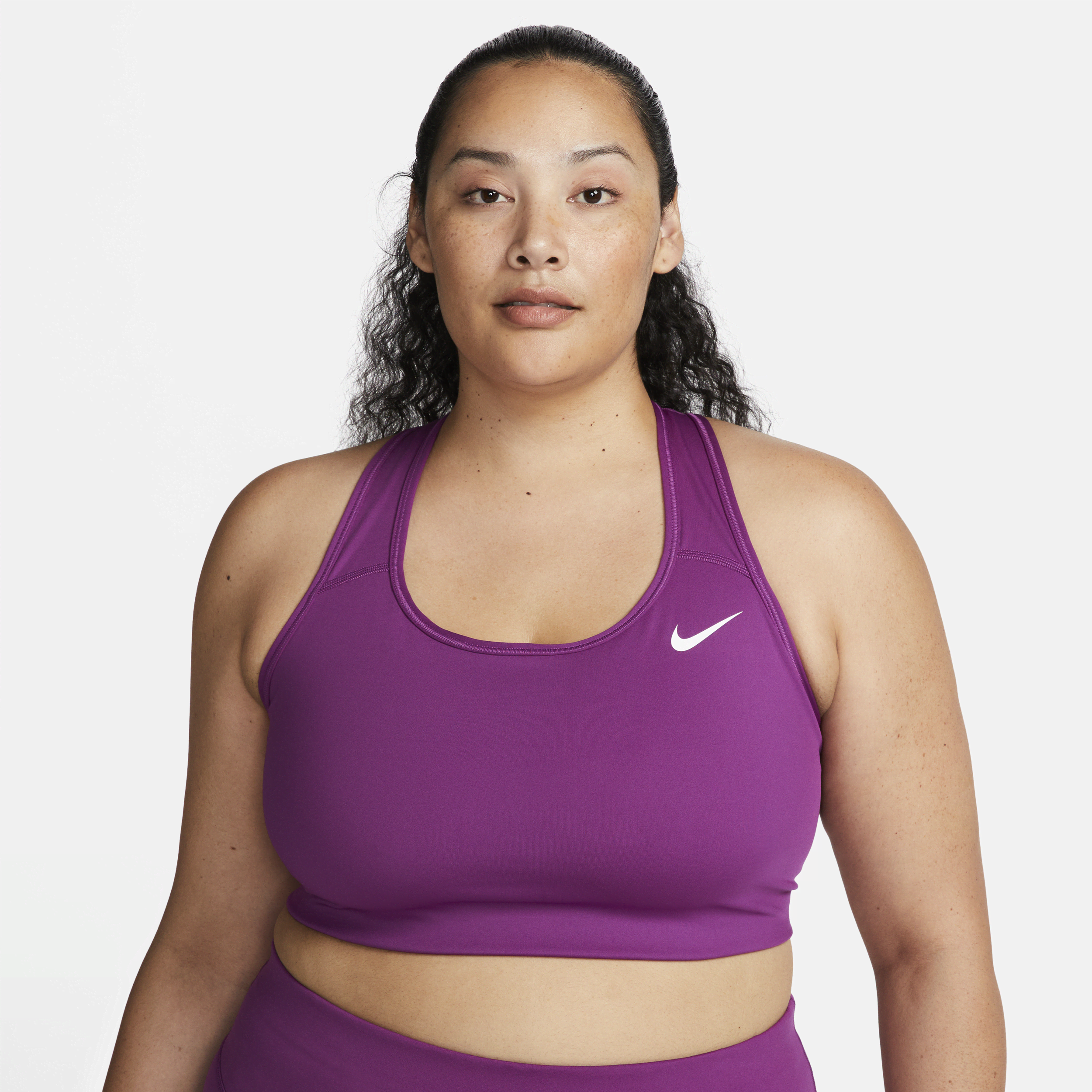 Nike Women's Swoosh Medium-support Non-padded Sports Bra (plus Size) In Purple