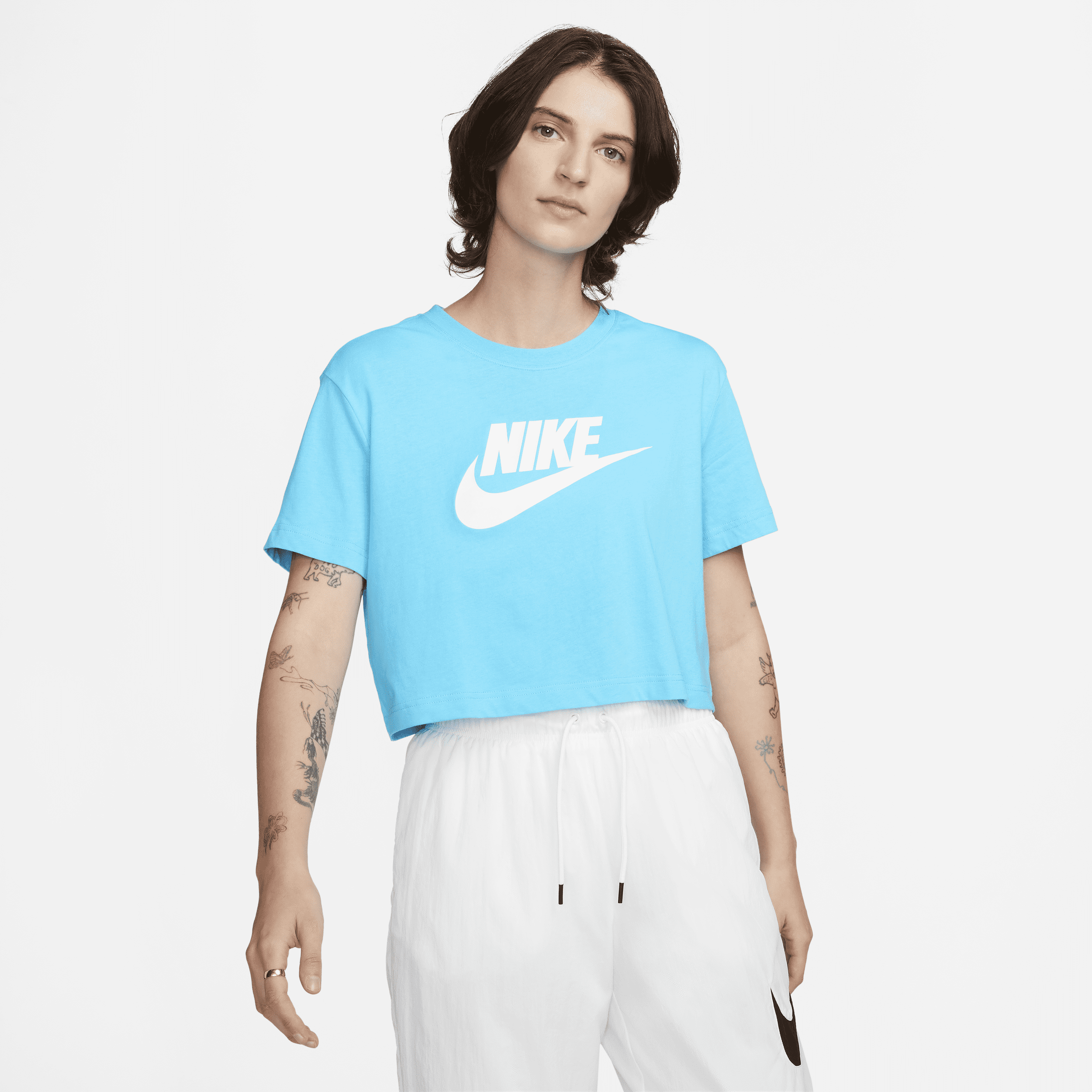 Nike Women's  Sportswear Essential Cropped Logo T-shirt In Blue