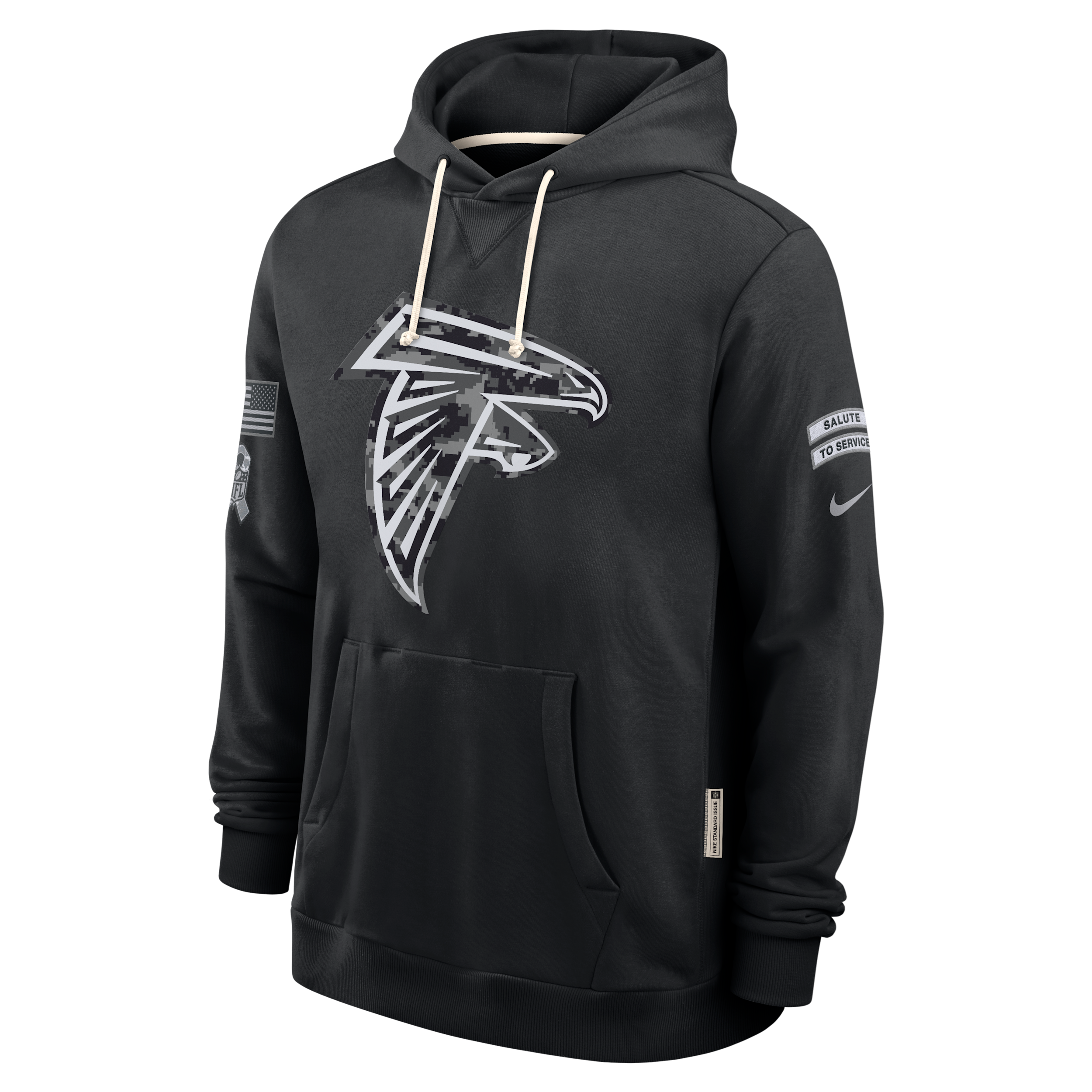 Atlanta Falcons Salute to Service Sideline Nike Men's Dri-FIT NFL Pullover Hoodie in Black | 03AZ00AA22-CYB