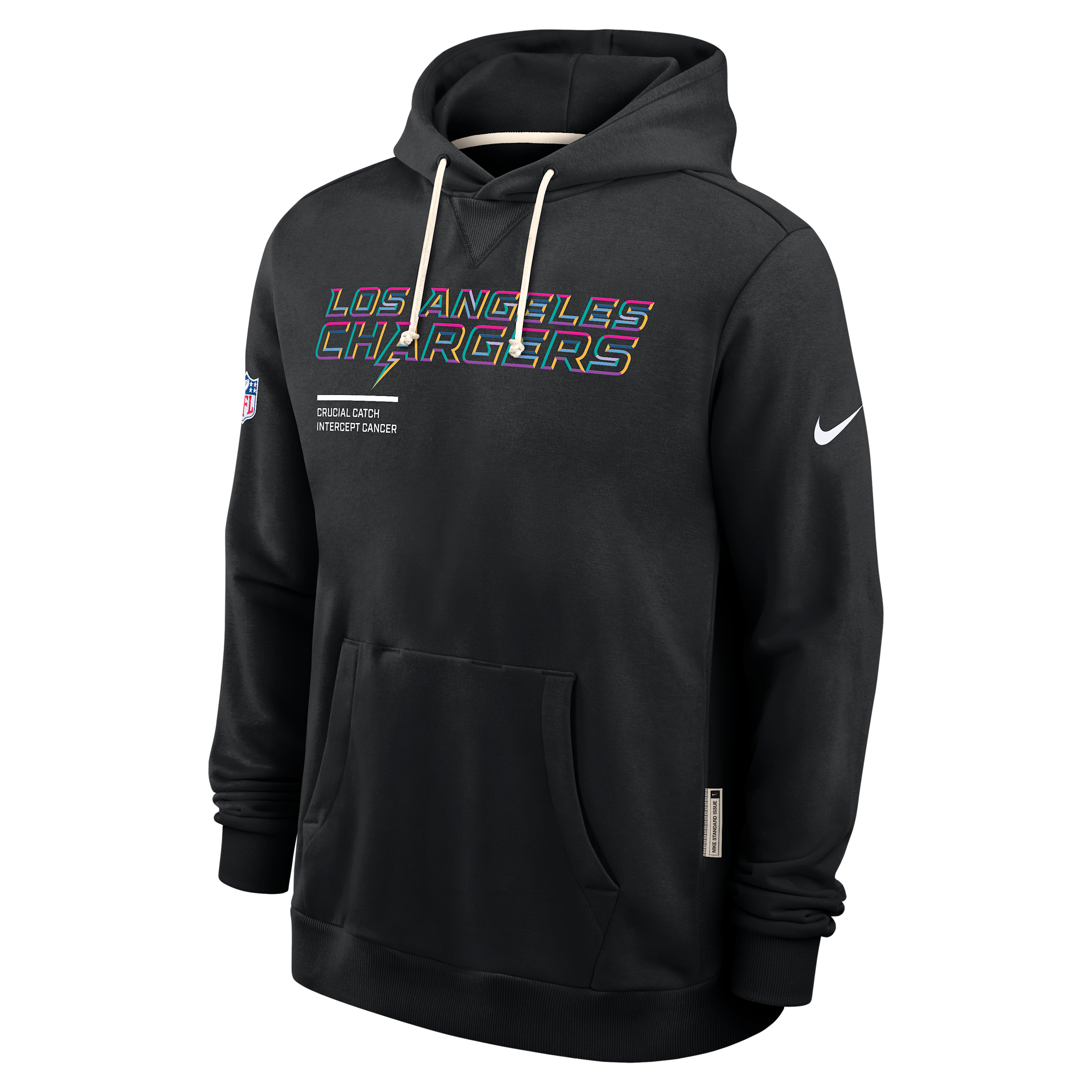 Nike Los Angeles Chargers Crucial Catch Sideline  Men's Dri-fit Nfl Pullover Hoodie In Black