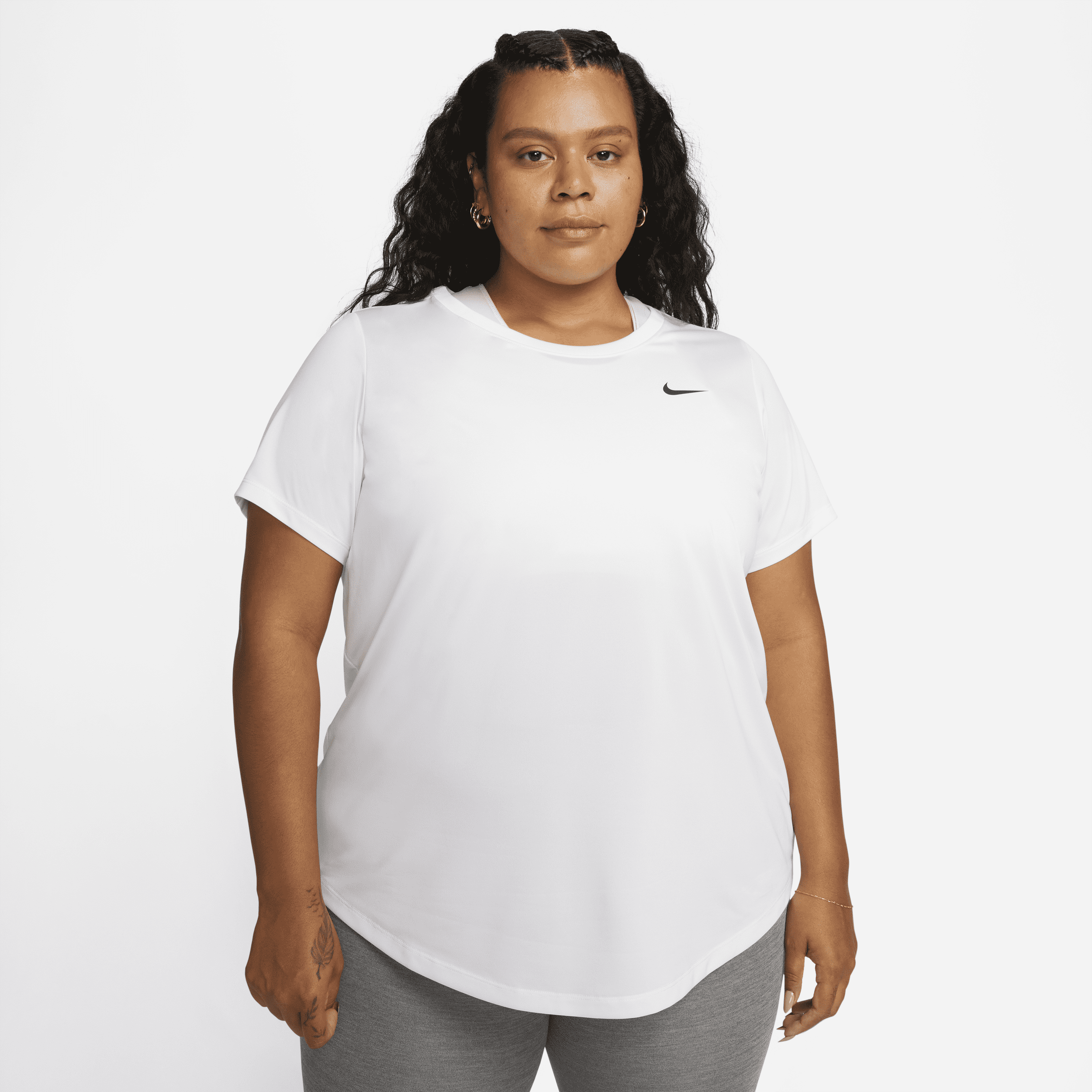 Shop Nike Women's Dri-fit T-shirt (plus Size) In White