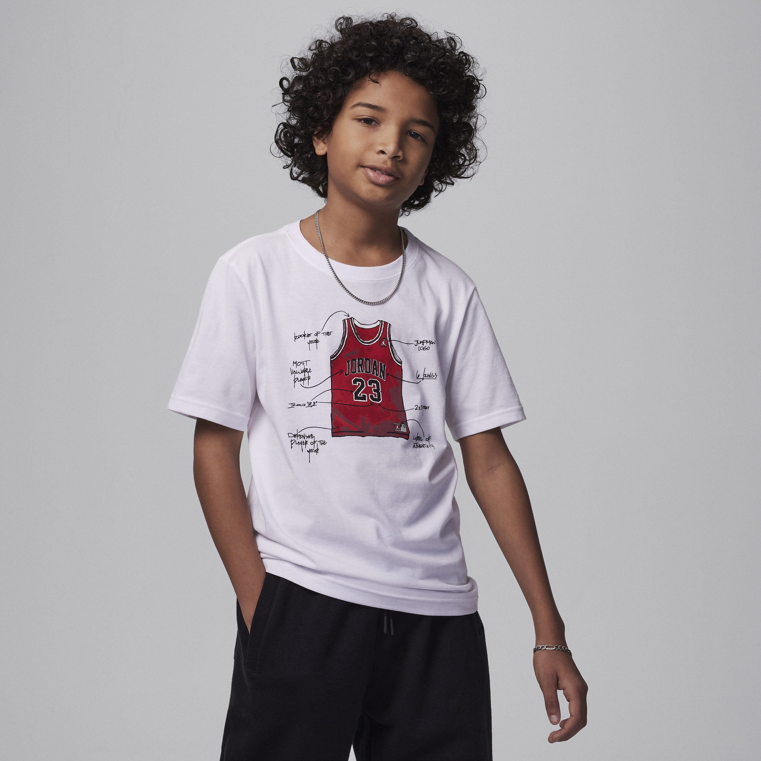 Shop Jordan Big Kids' "the Jersey" T-shirt In White